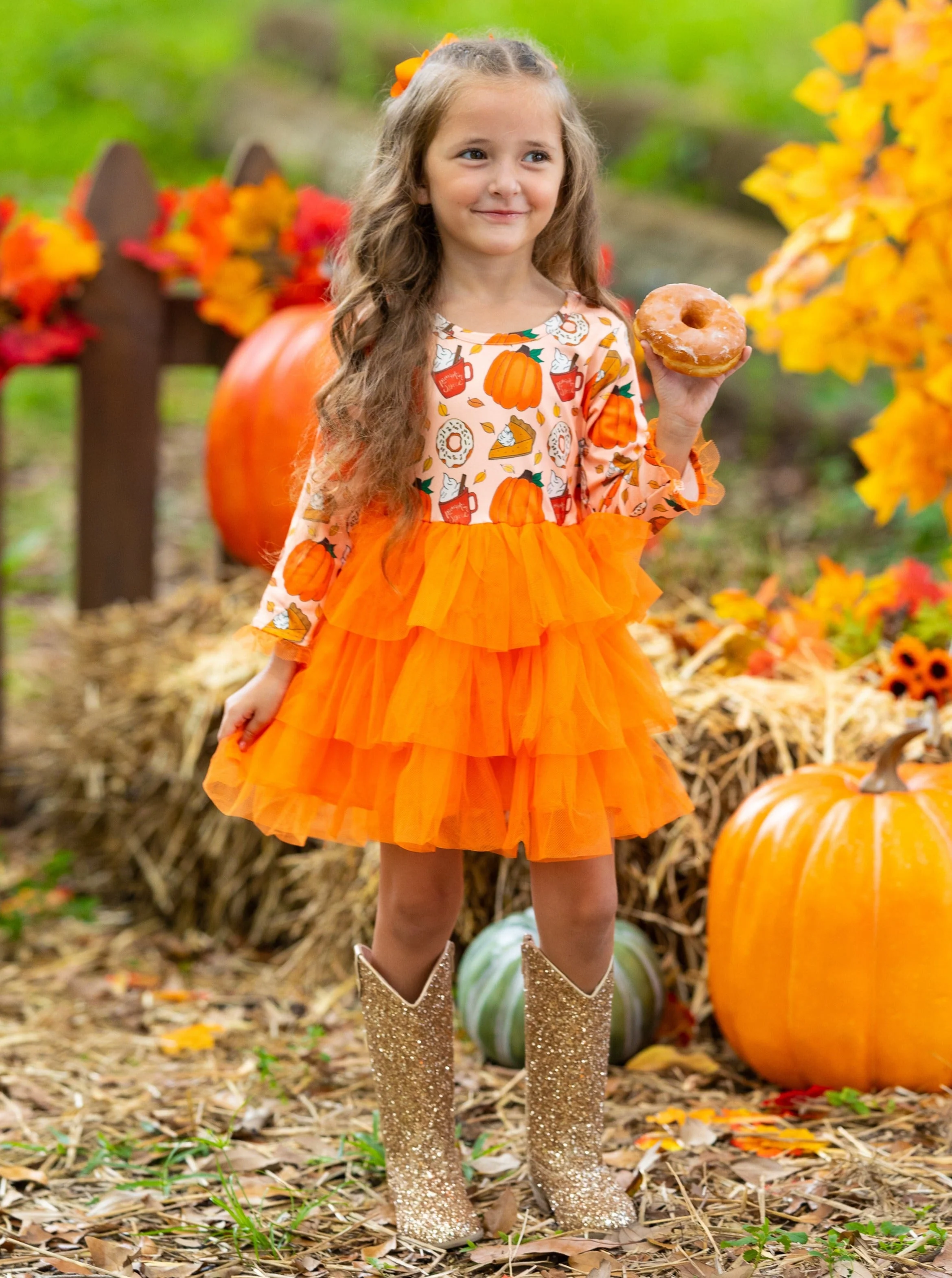 Sweet Pumpkin Treat Tiered Tutu Dress - Image 6