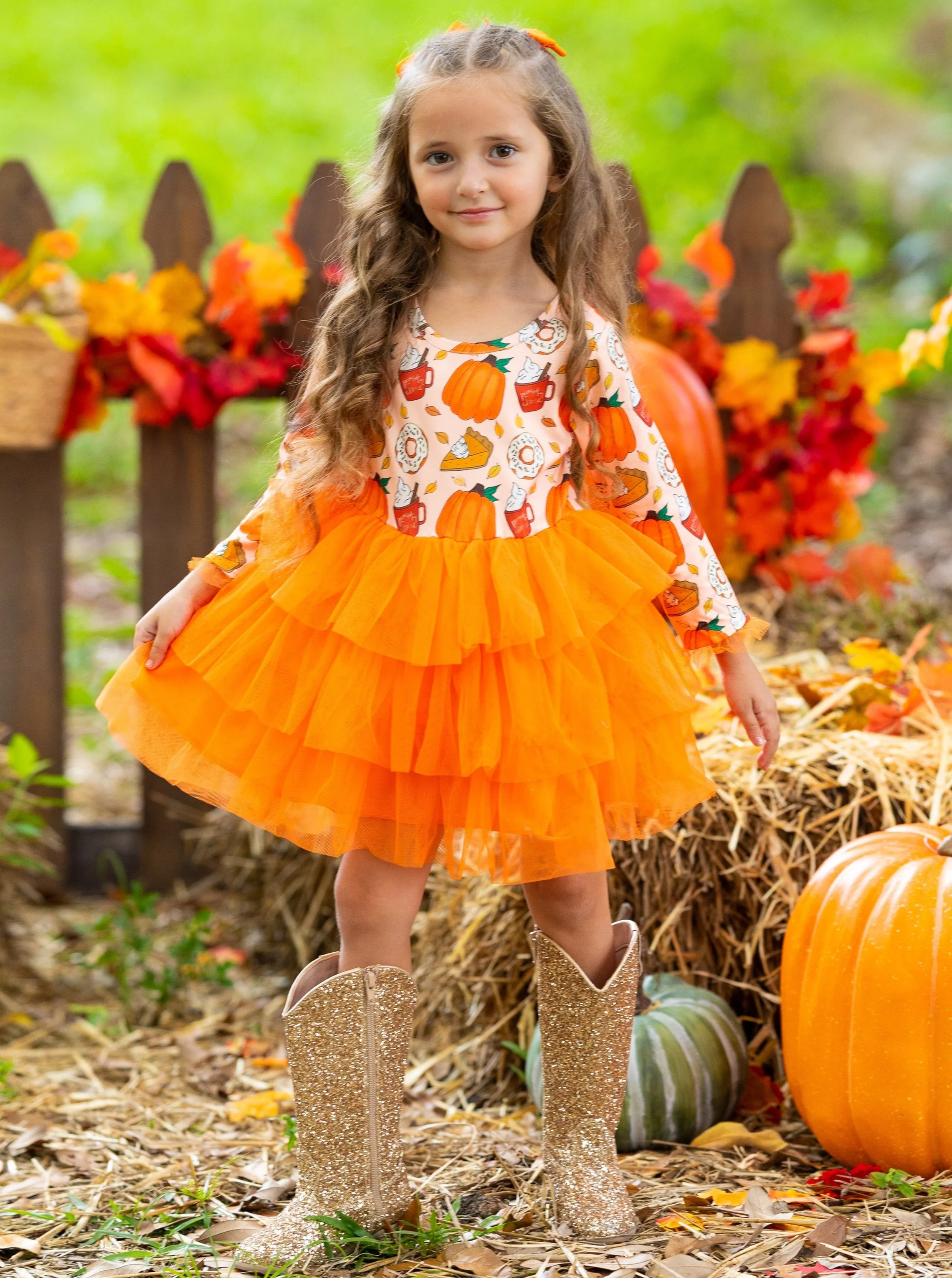 Sweet Pumpkin Treat Tiered Tutu Dress - Image 7