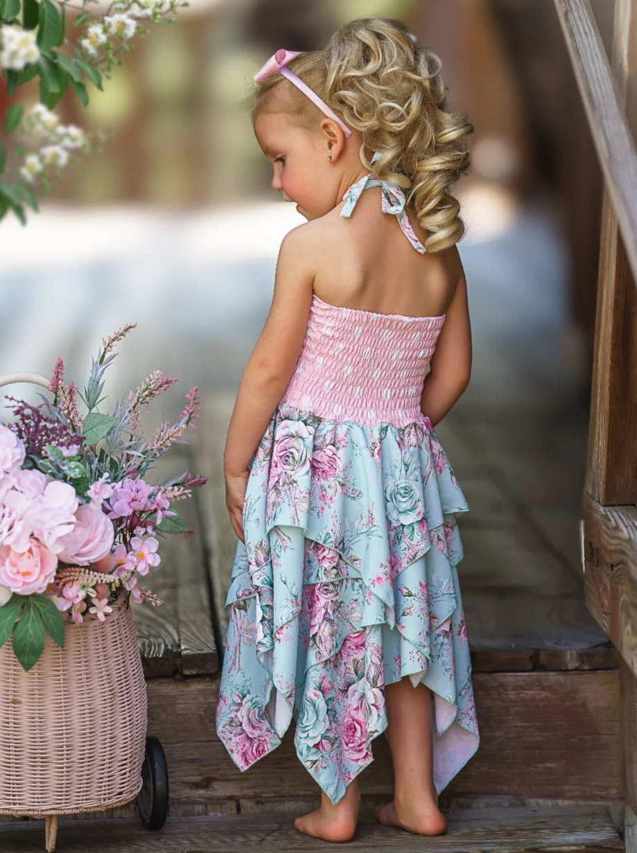 Fancy Roses Smocked Handkerchief Dress - Image 5