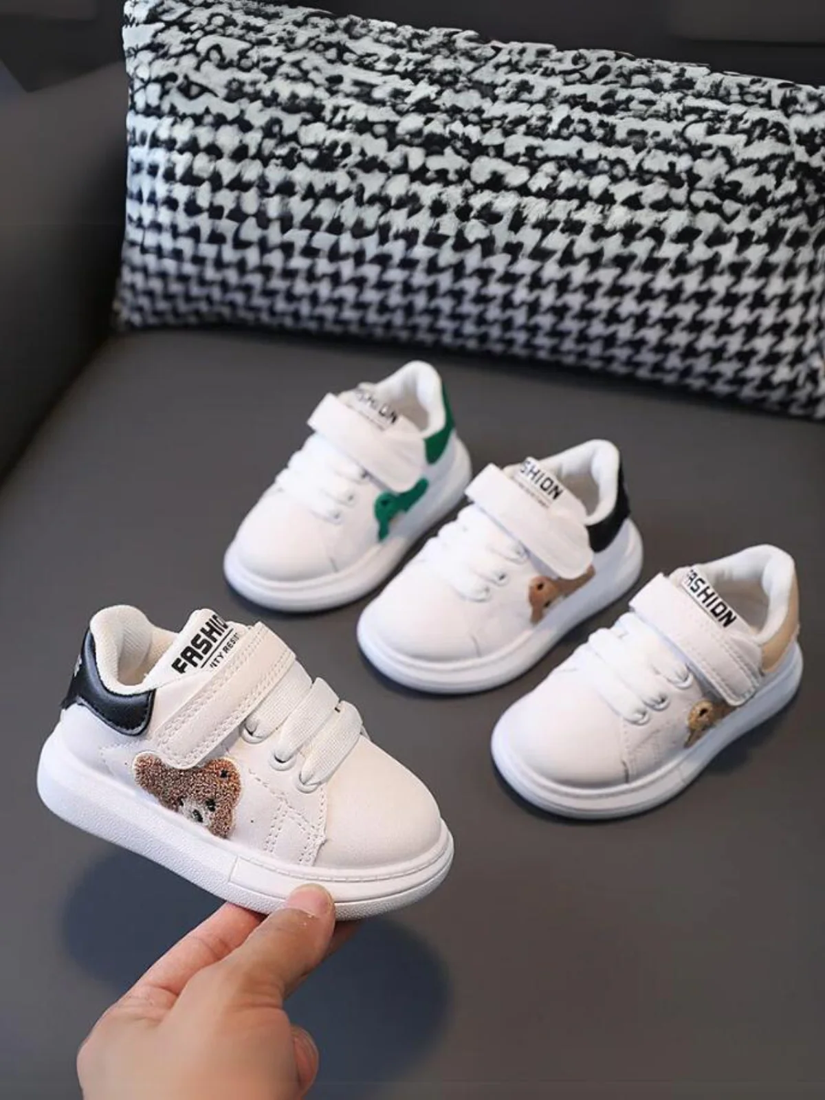 Girls Fashion Teddy Bear Sneakers By Liv and Mia - Image 2