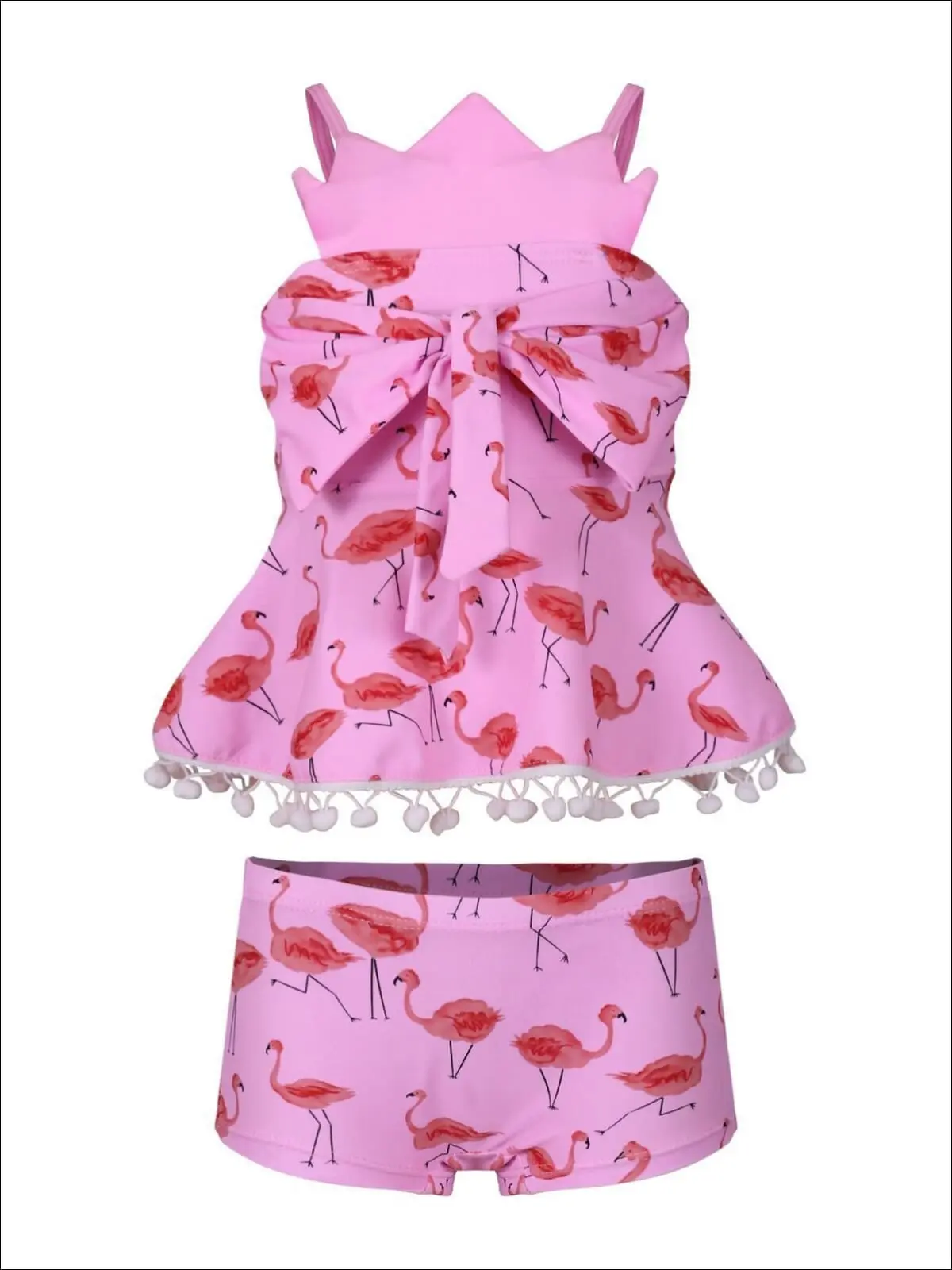 Fabulous Flamingo Flock Tankini and Shorts Swimsuit - Image 3