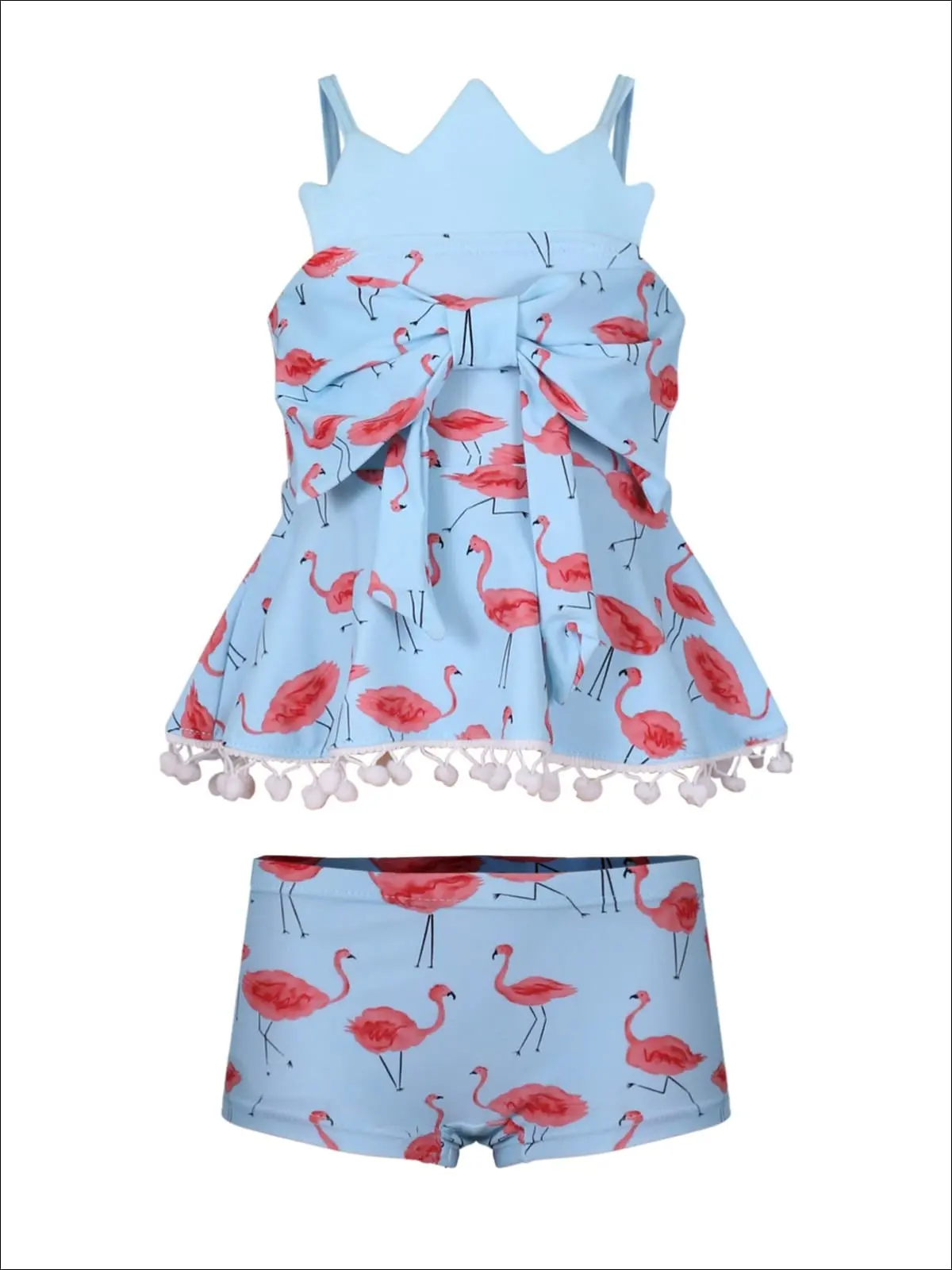 Fabulous Flamingo Flock Tankini and Shorts Swimsuit - Image 4