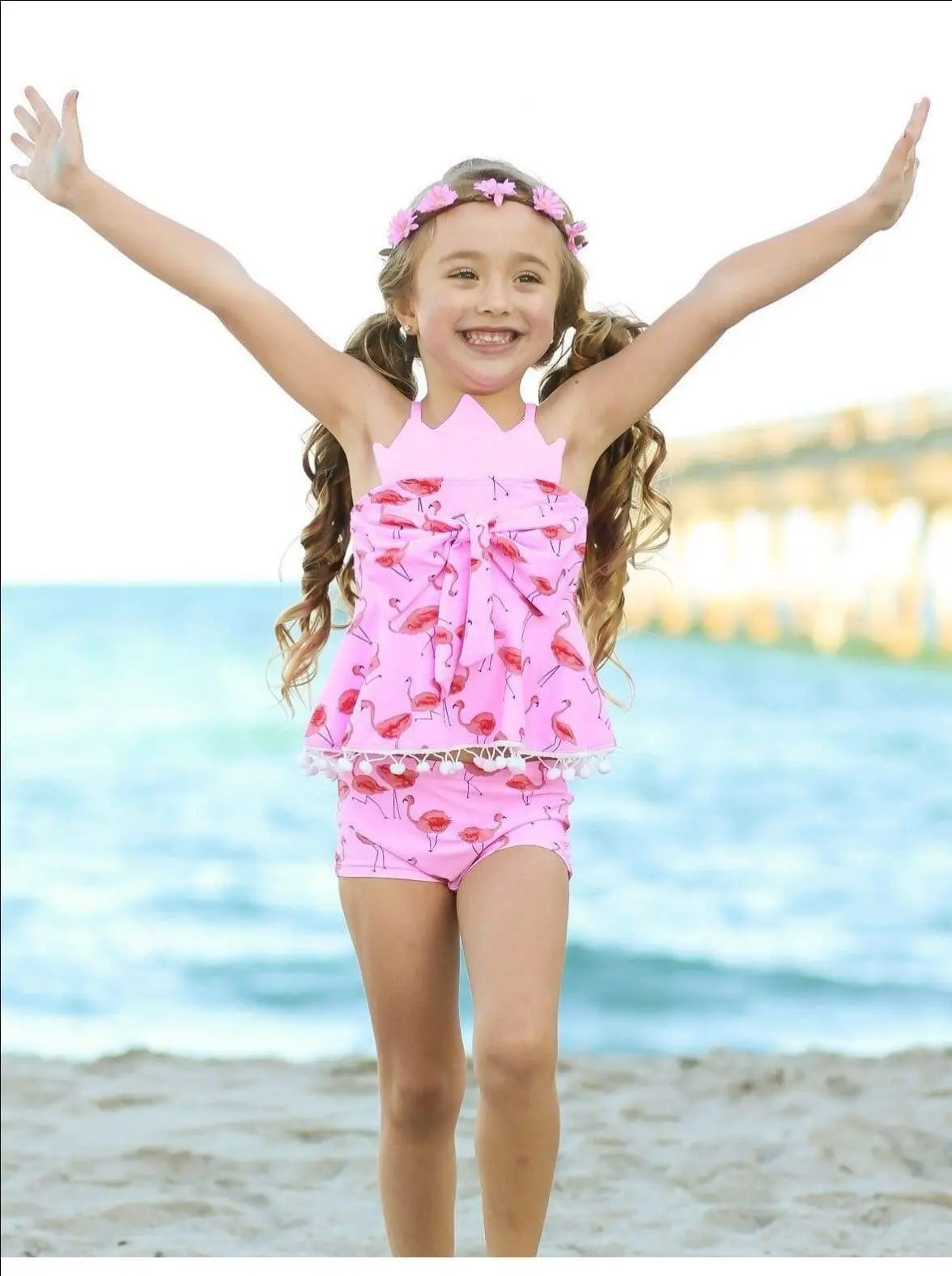 Fabulous Flamingo Flock Tankini and Shorts Swimsuit - Image 5