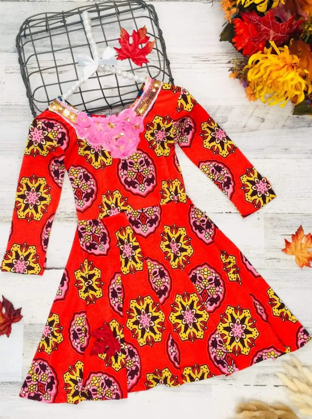 Boho Abstract Scoop Back Dress - Image 3