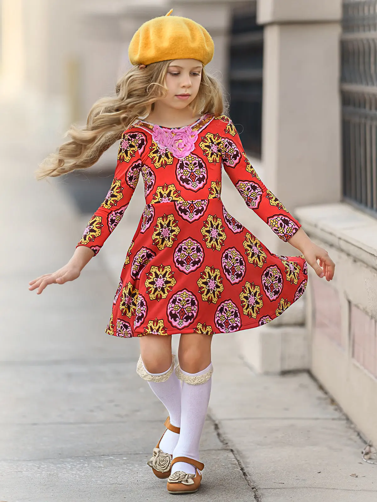 Boho Abstract Scoop Back Dress - Image 4