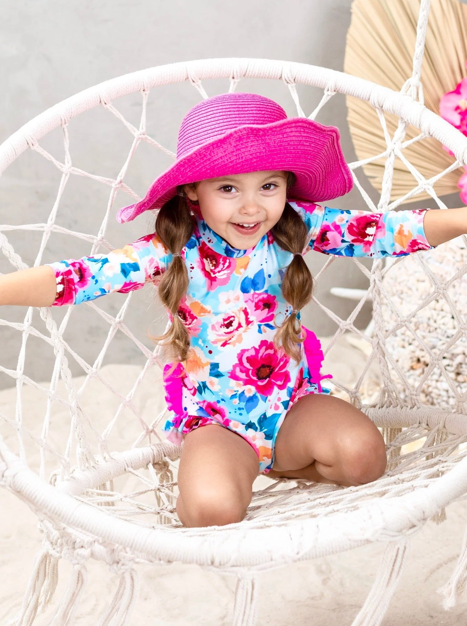 Water Flower One Piece Rash Guard Swimsuit - Image 5
