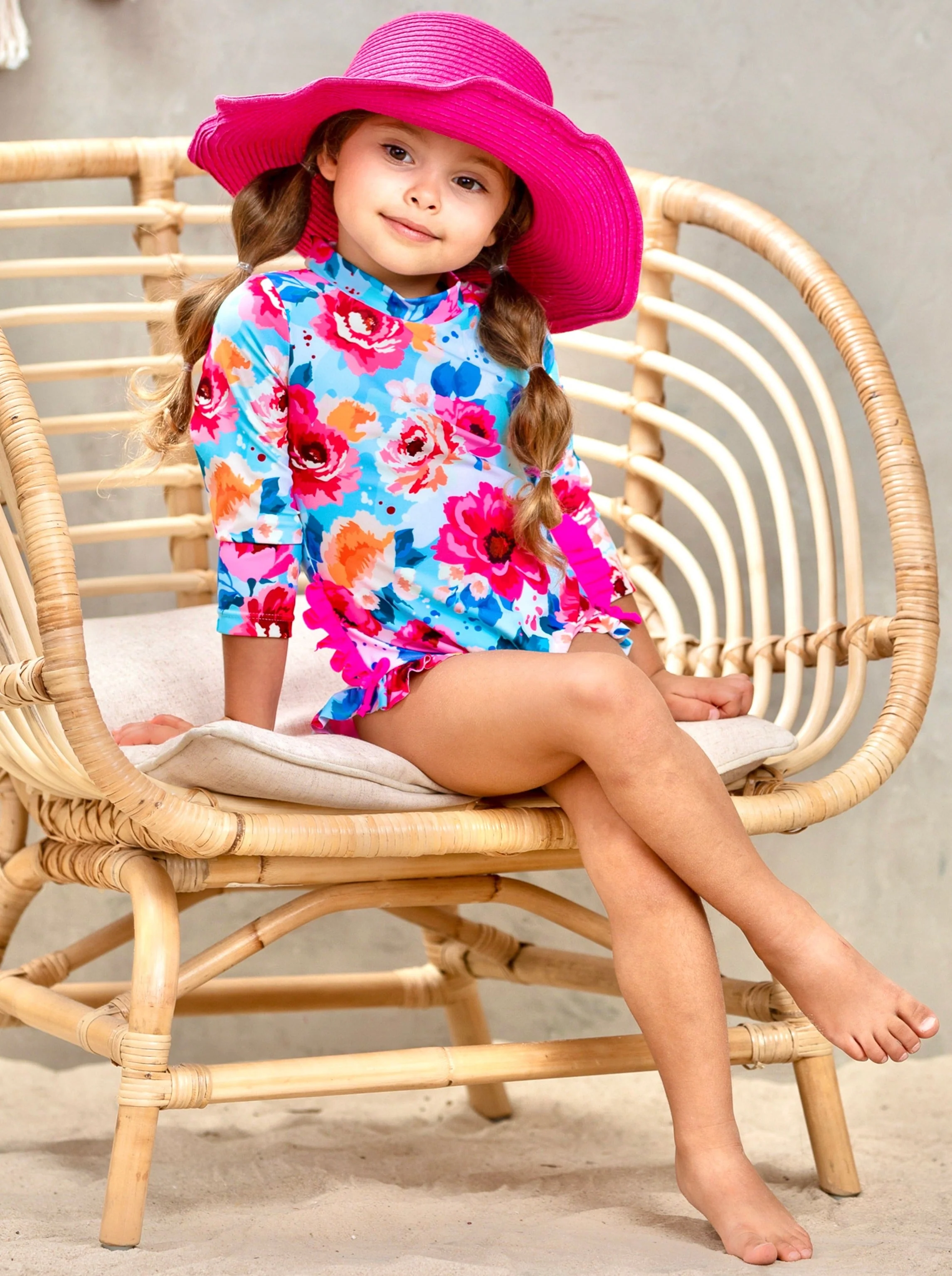 Water Flower One Piece Rash Guard Swimsuit - Image 6