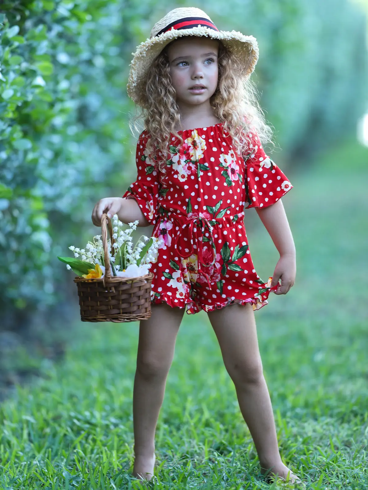 Walk With Me Ruffled Boho Drawstring Romper - Image 4