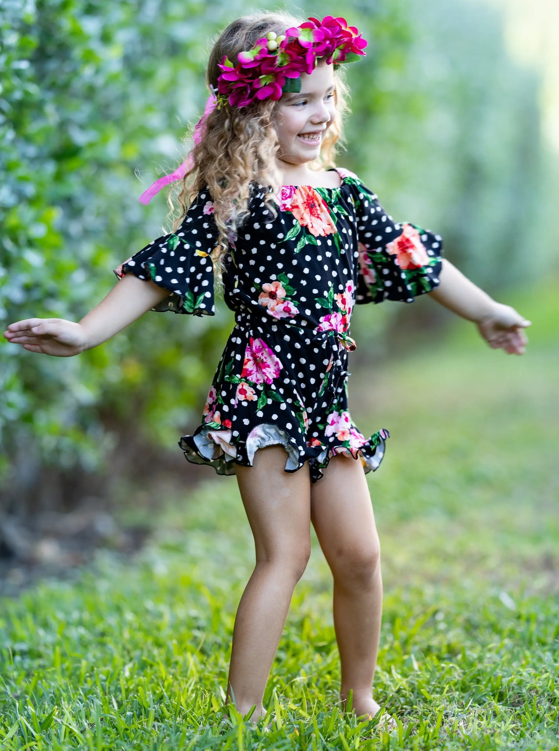 Walk With Me Ruffled Boho Drawstring Romper - Image 6