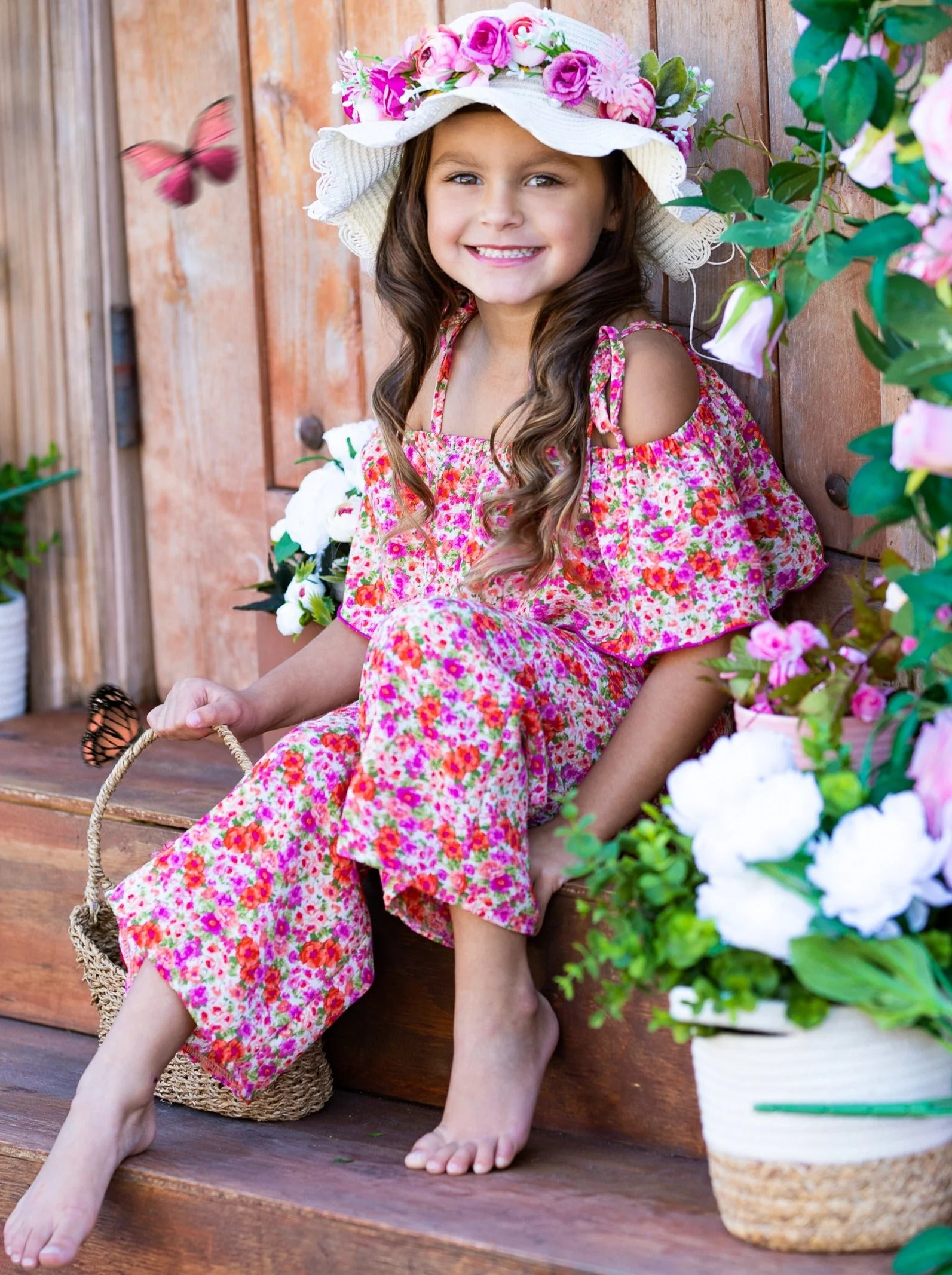Flower Goddess Cold Shoulder Jumpsuit - Image 2