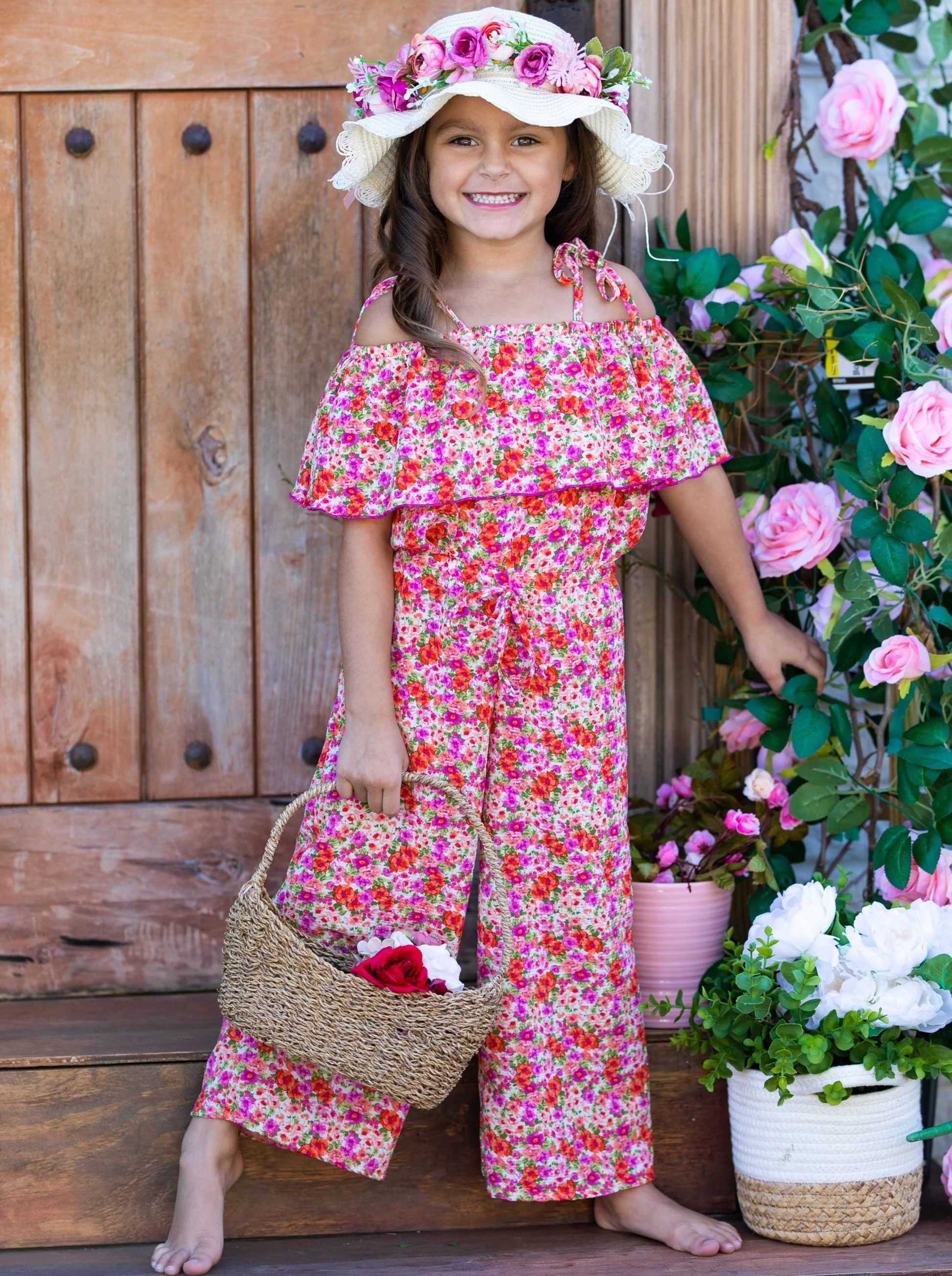 Flower Goddess Cold Shoulder Jumpsuit - Image 5