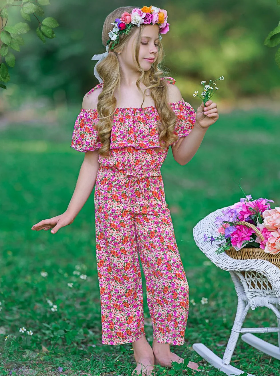 Flower Goddess Cold Shoulder Jumpsuit - Image 6