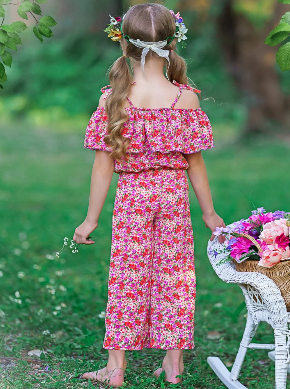 Flower Goddess Cold Shoulder Jumpsuit - Image 8