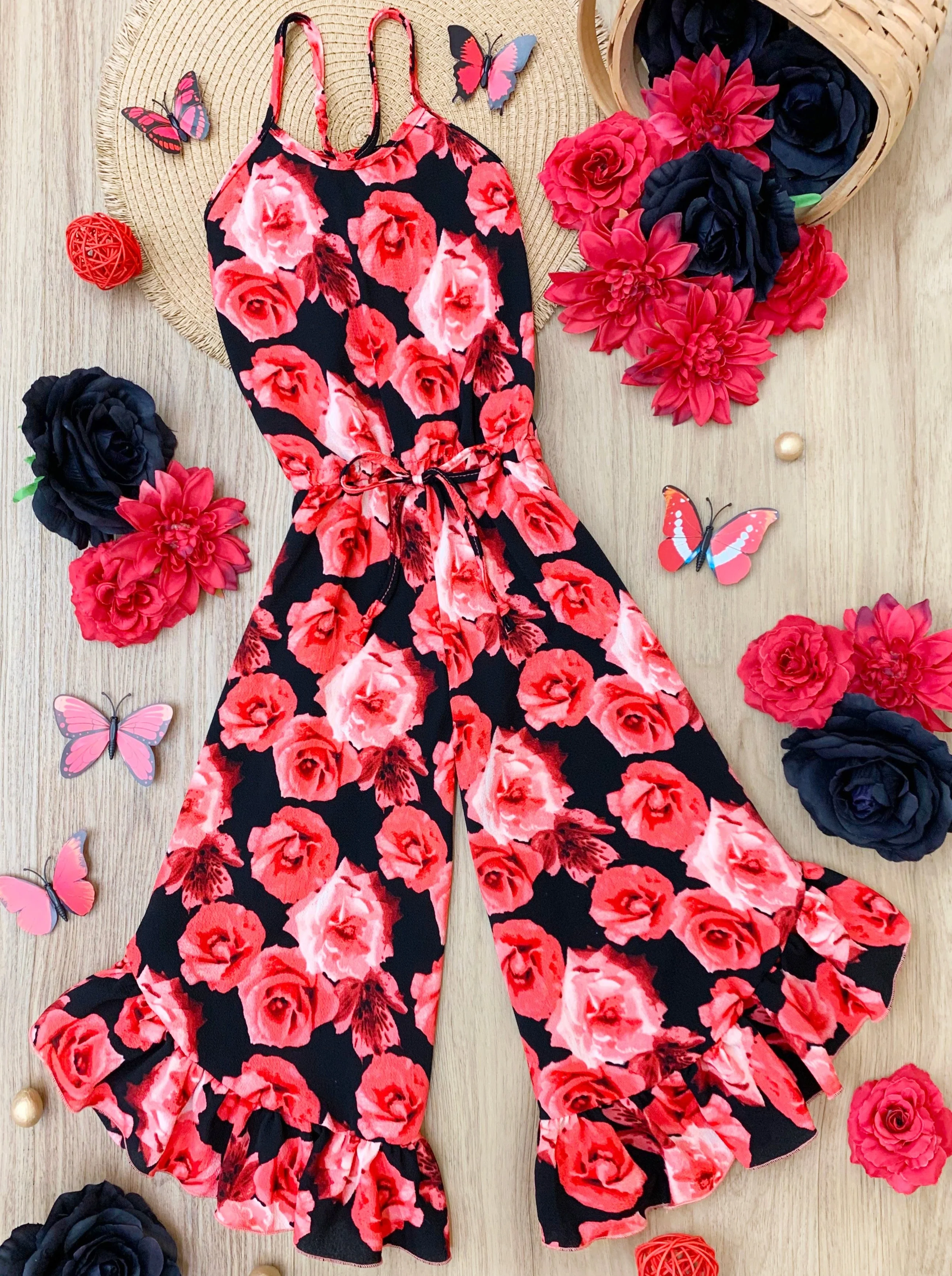 Flowers Are Forever Ruffle Hem Jumpsuit - Image 2