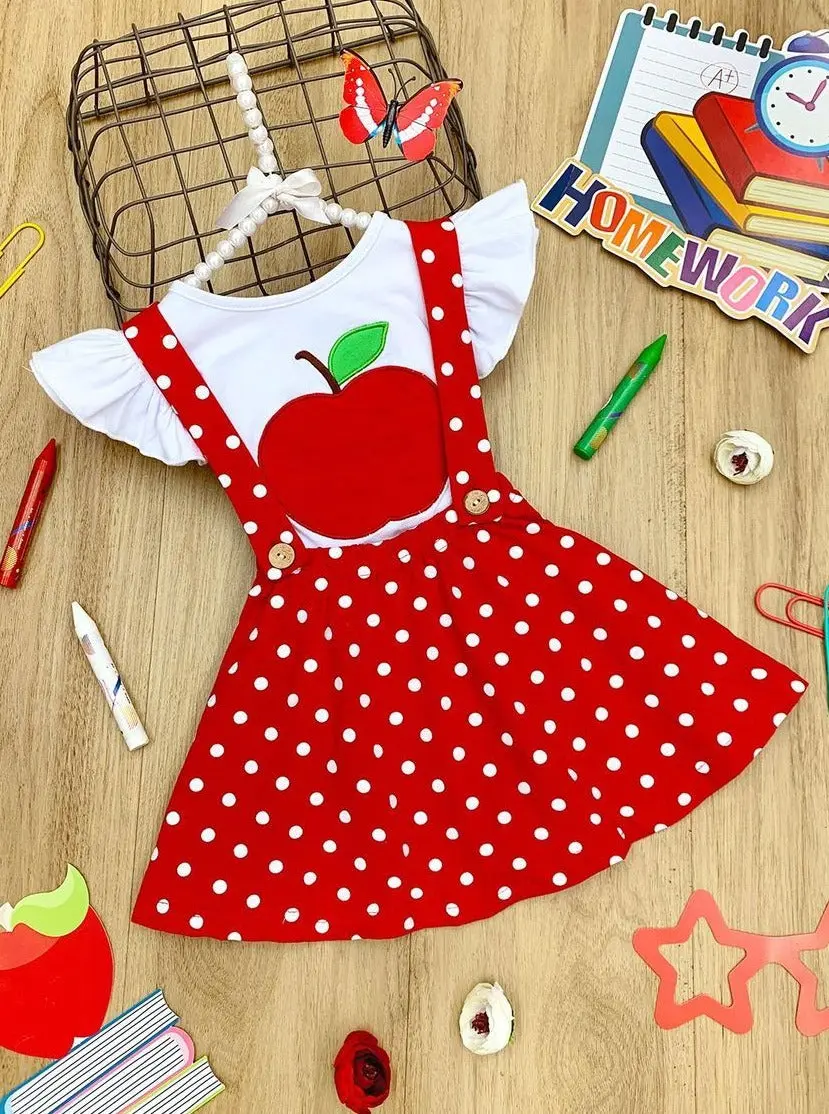 Teacher's Favorite Polka Dot Overall Skirt Set - Image 2