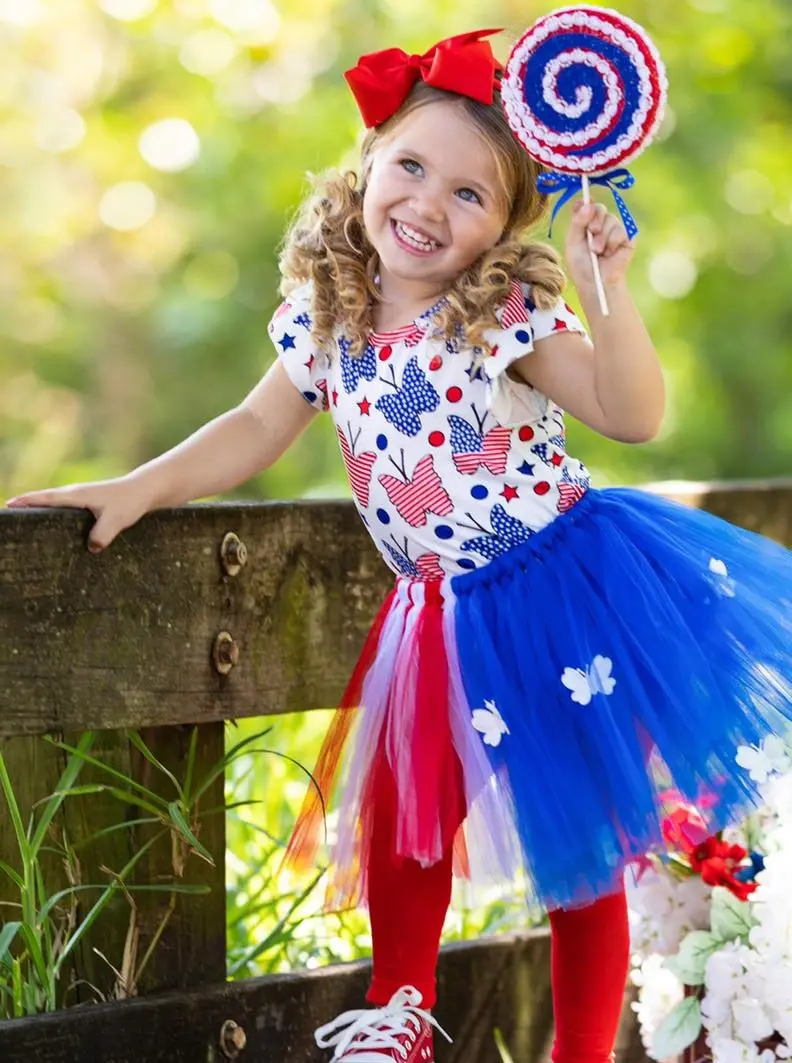 Bold Butterfly Top and Tutu Skirt Set - Image 4