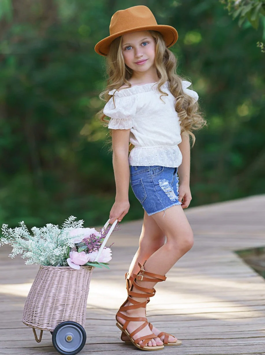 Frilly Fun Denim Shorts Set - Image 2