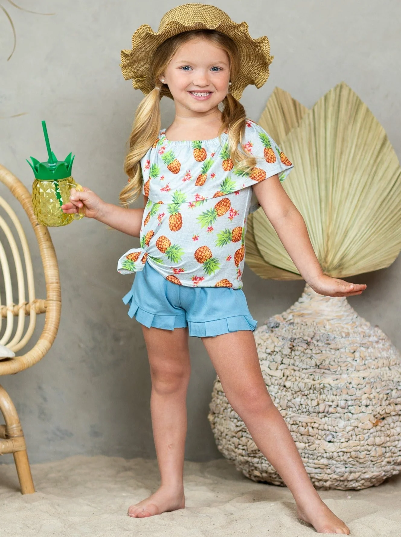Pineapple Paradise Top and Ruffle Short Set - Image 4