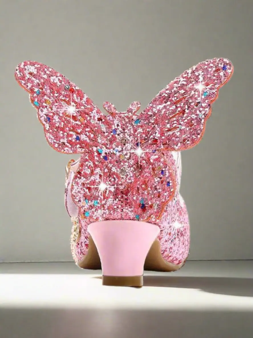 Glitter Butterfly Mary Jane Mini Heels By Liv and Mia - Image 5