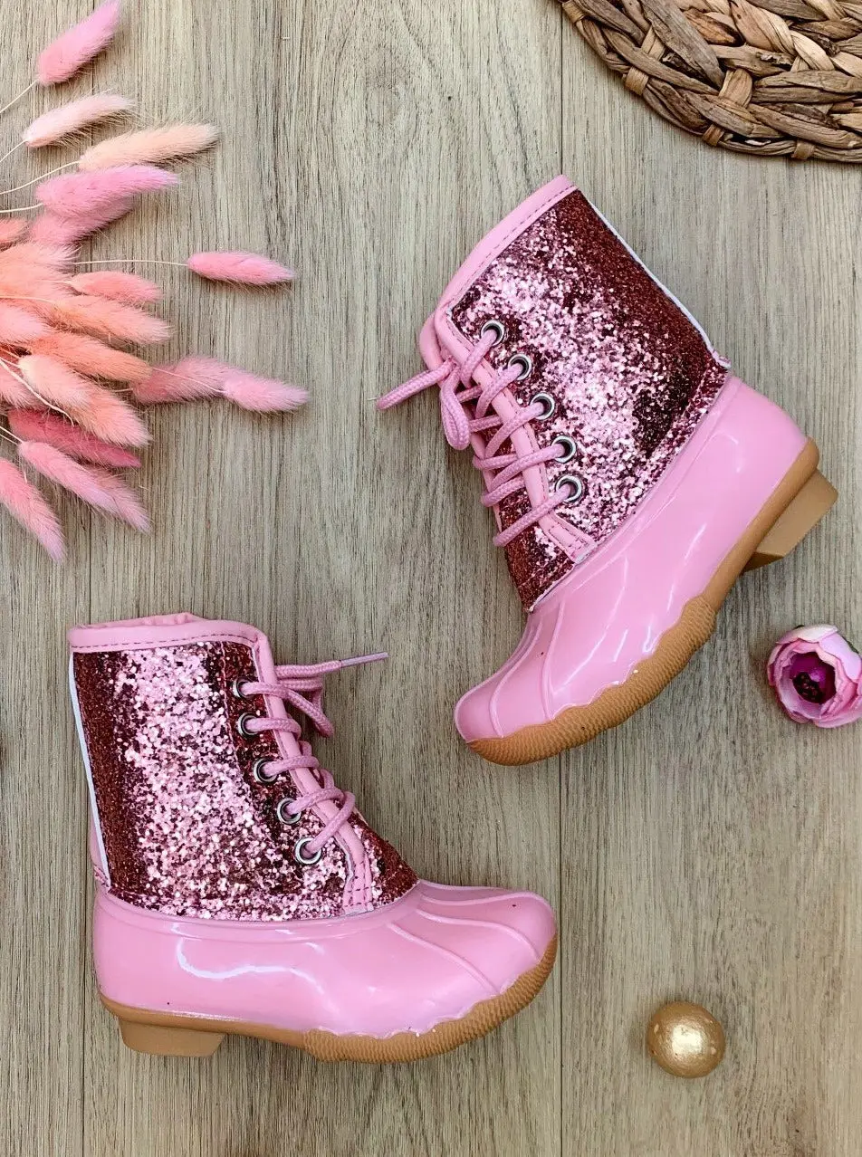 Sparkle Splash Glitter Duck Boots By Liv and Mia - Image 2