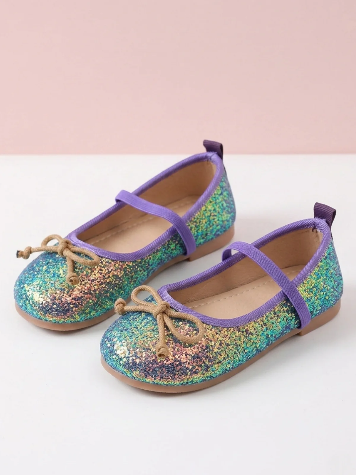 Girls Mermaid Glitter Ballet Flats - Image 2