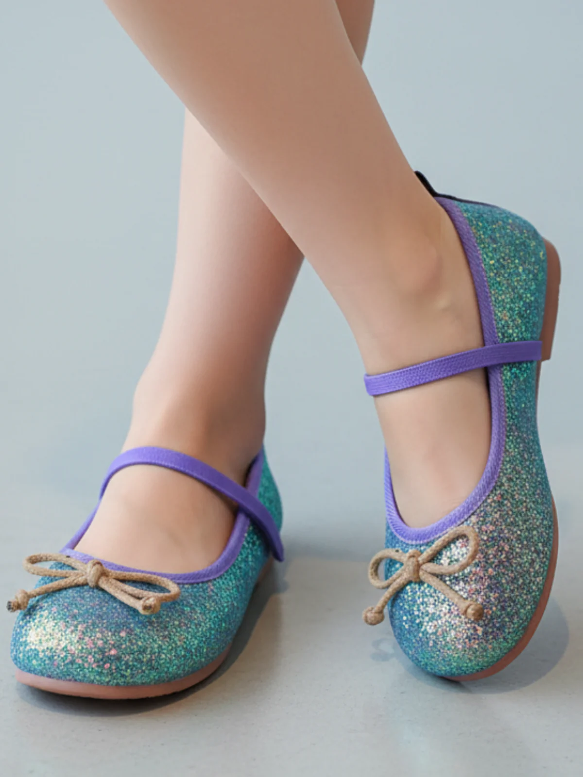 Girls Mermaid Glitter Ballet Flats - Image 4
