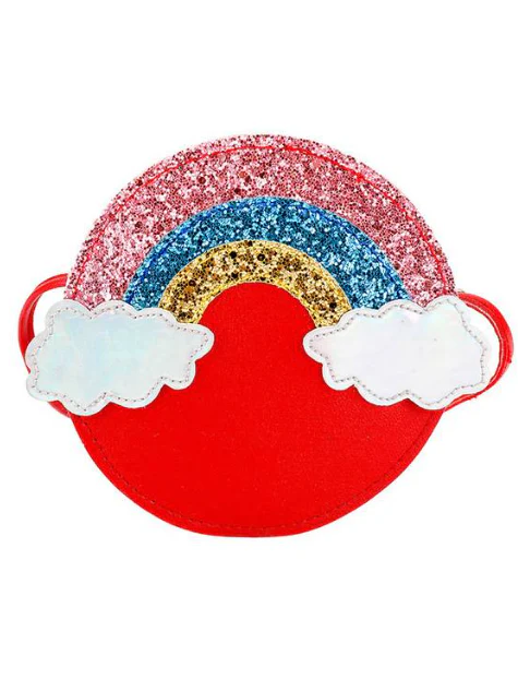 Girls Glitters and Rainbows Round Crossbody Handbag - Image 5
