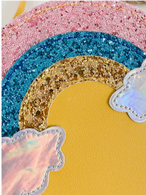 Girls Glitters and Rainbows Round Crossbody Handbag - Image 7
