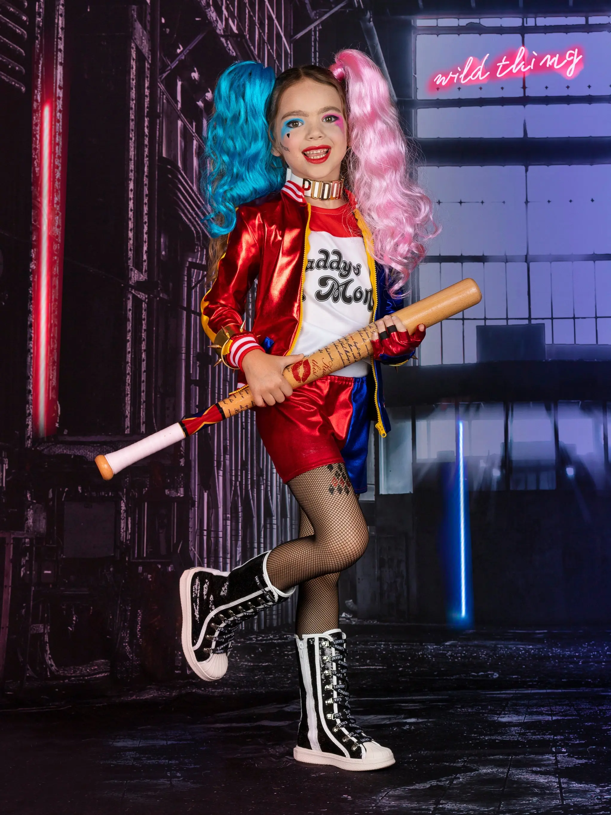 Girls Gotham Trickster 4-Piece Costume Set - Image 6