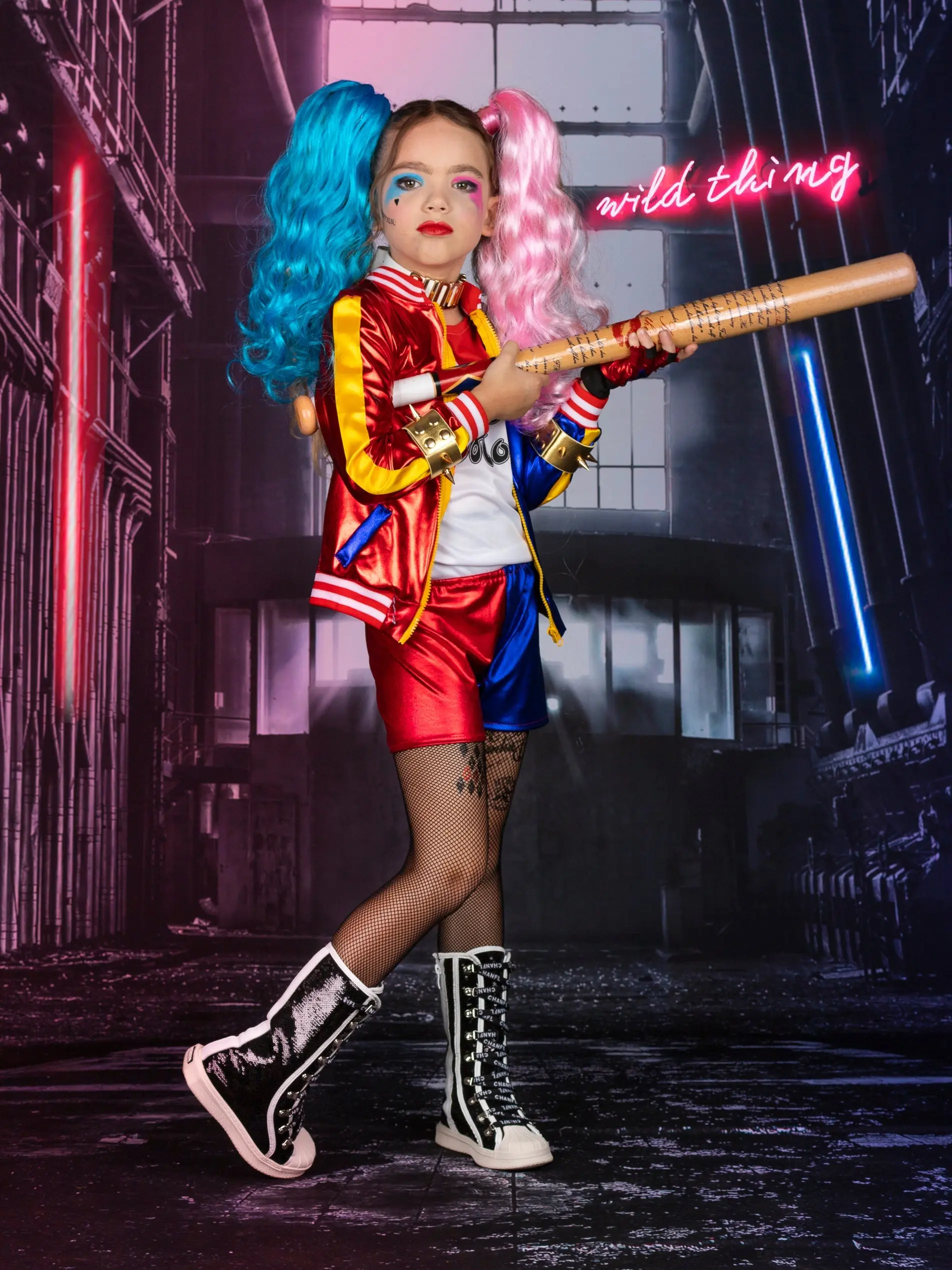 Girls Gotham Trickster 4-Piece Costume Set - Image 7