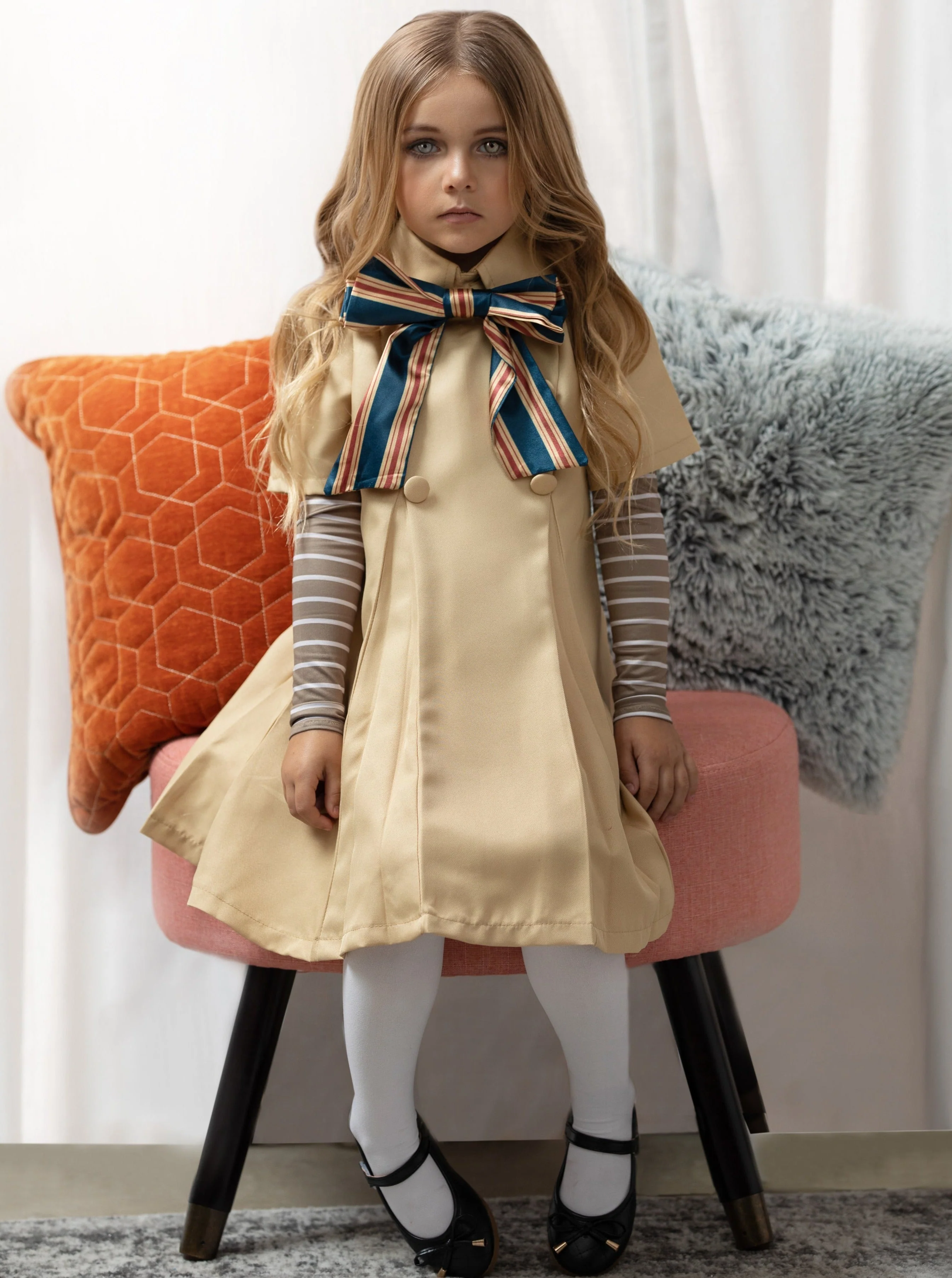 Girls My M3GAN Robot Doll Costume Dress with Arm Sleeves - Image 7