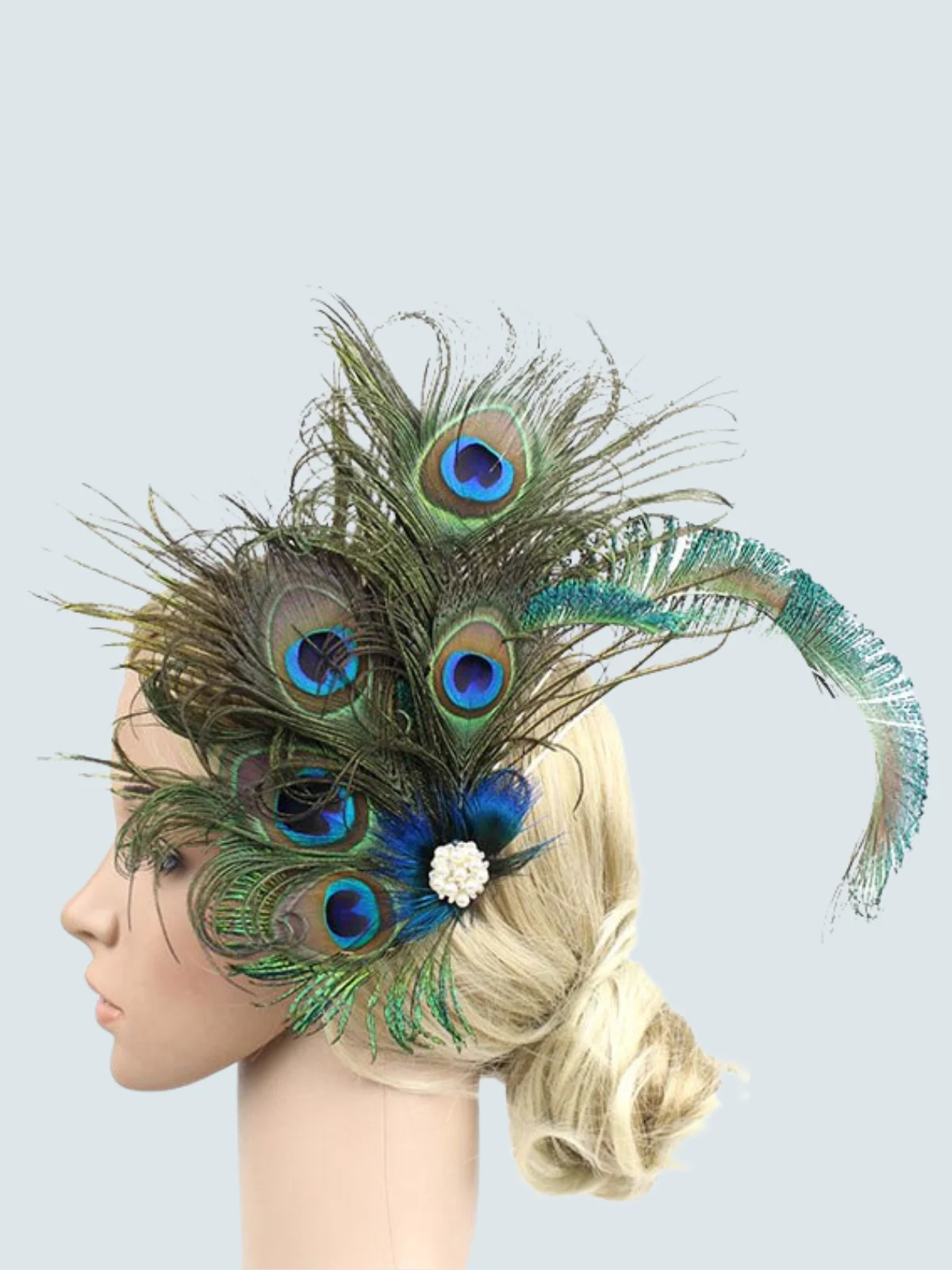 Girls Halloween Peacock Feather Hairpiece - Image 2