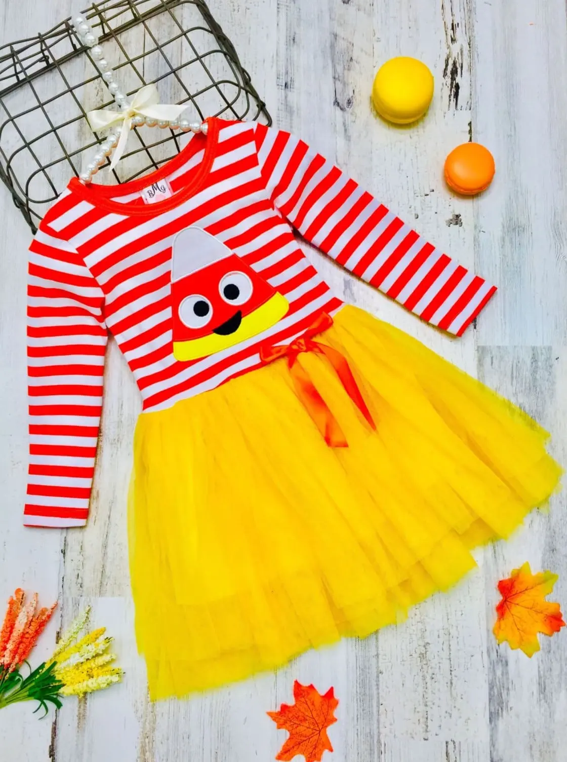 Candy Corn Kisses Tutu Dress - Image 2