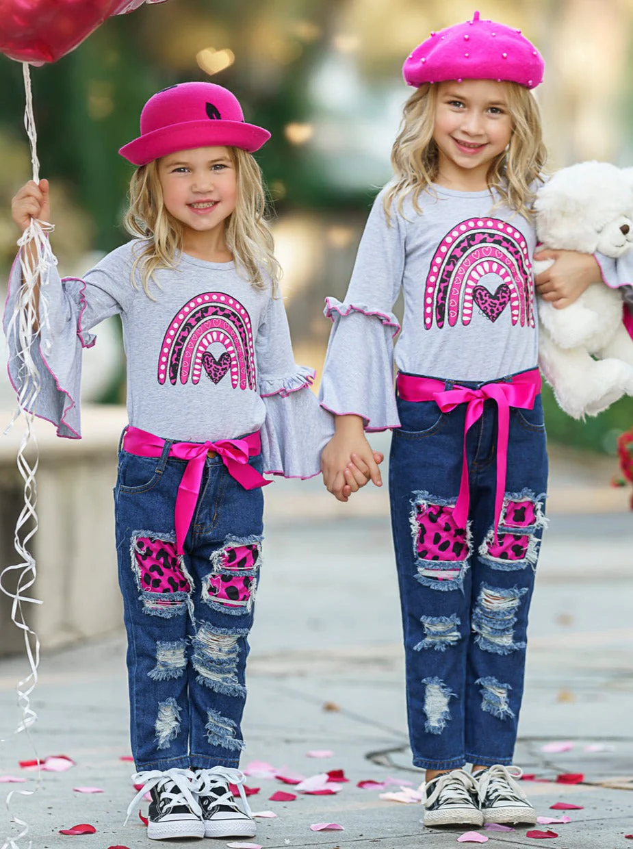 Wild Rainbow Love Patched Jeans Set - Image 2