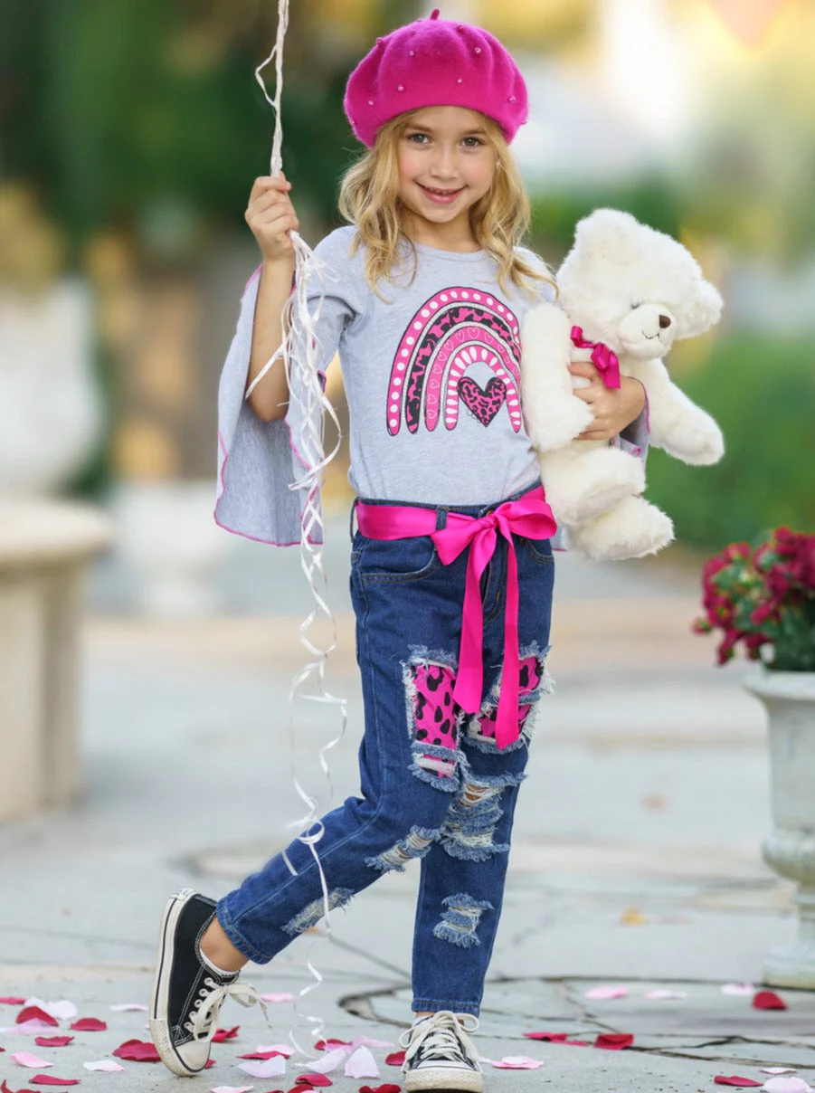 Wild Rainbow Love Patched Jeans Set - Image 5