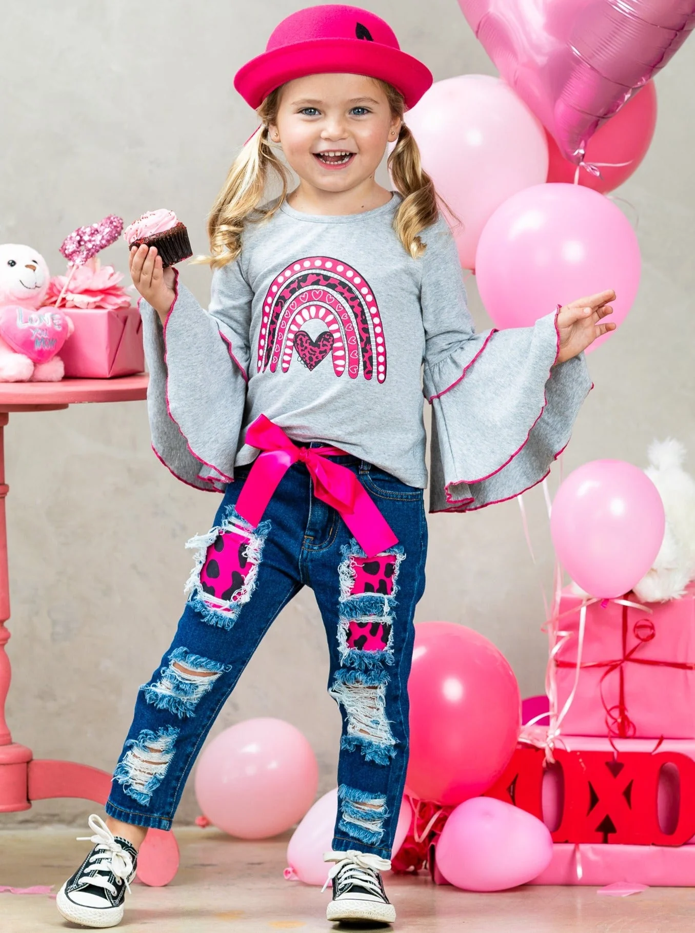 Wild Rainbow Love Patched Jeans Set - Image 7