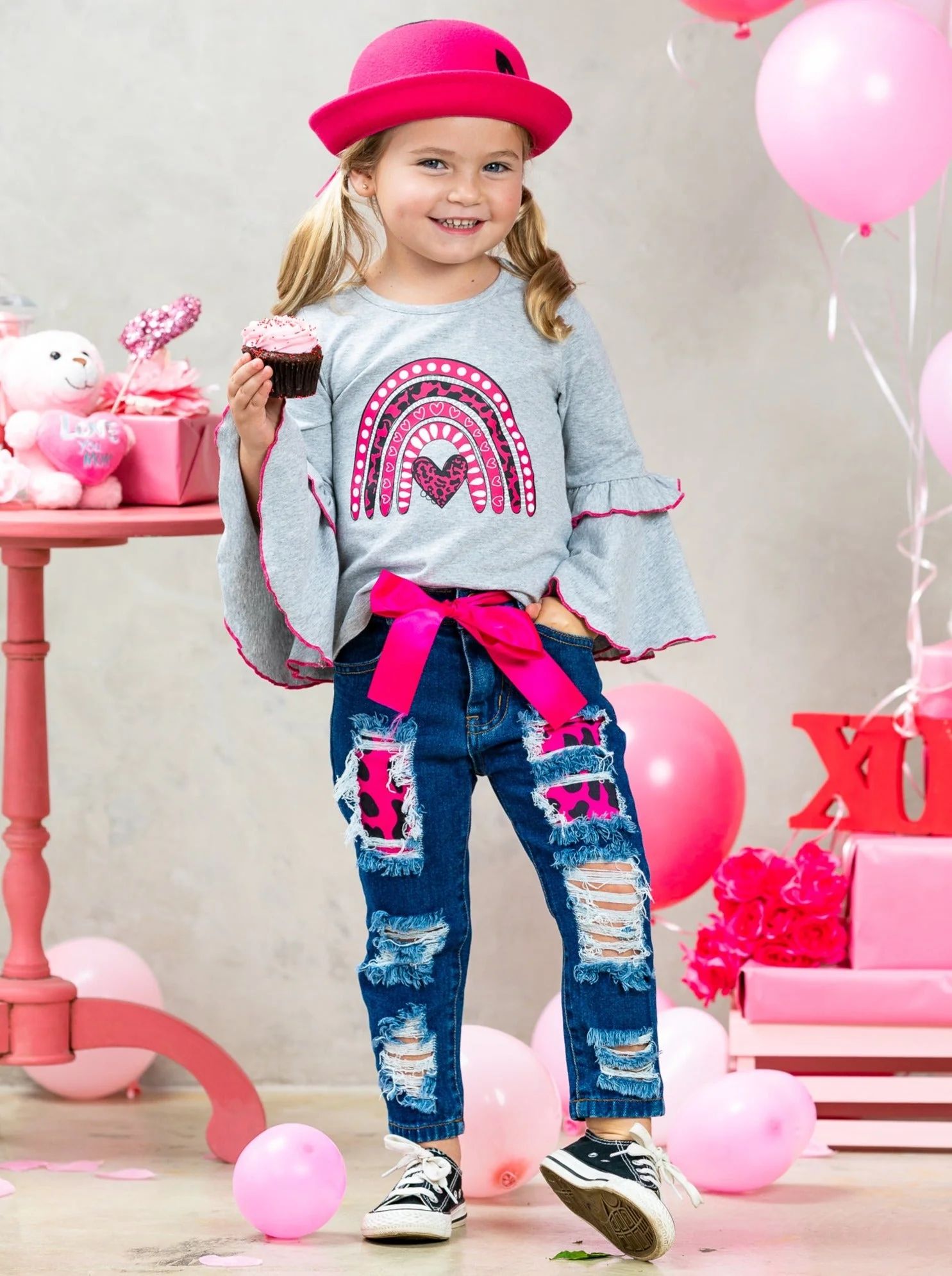 Wild Rainbow Love Patched Jeans Set - Image 8