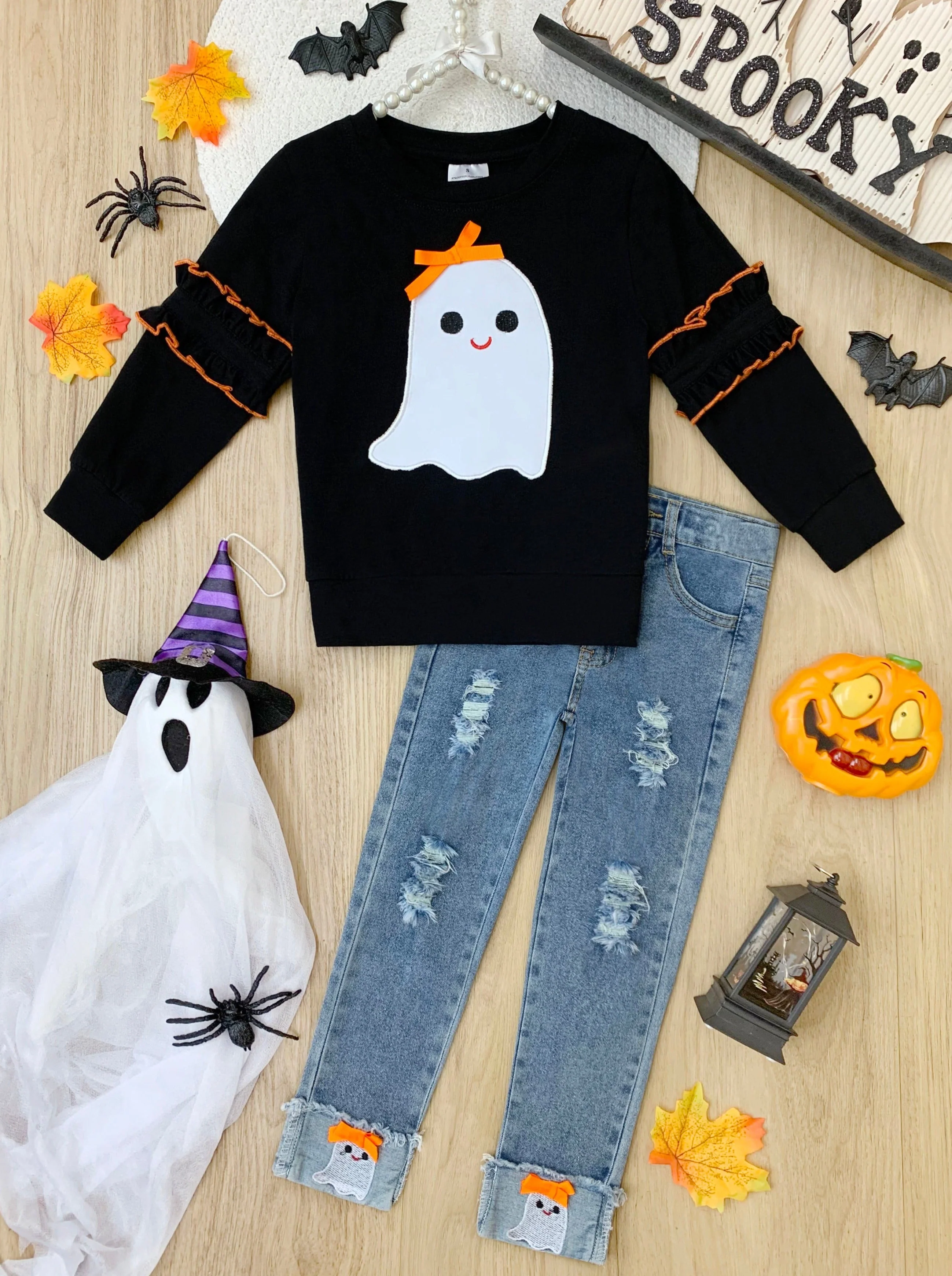 Looking Good, Ghoul Pullover and Cuffed Jeans Set - Image 4