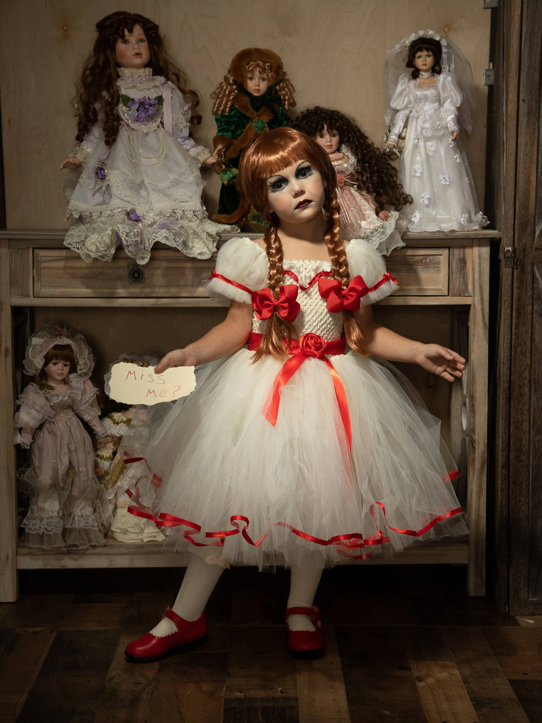 Girls Haunted Doll Inspired Tutu Costume Dress - Image 3