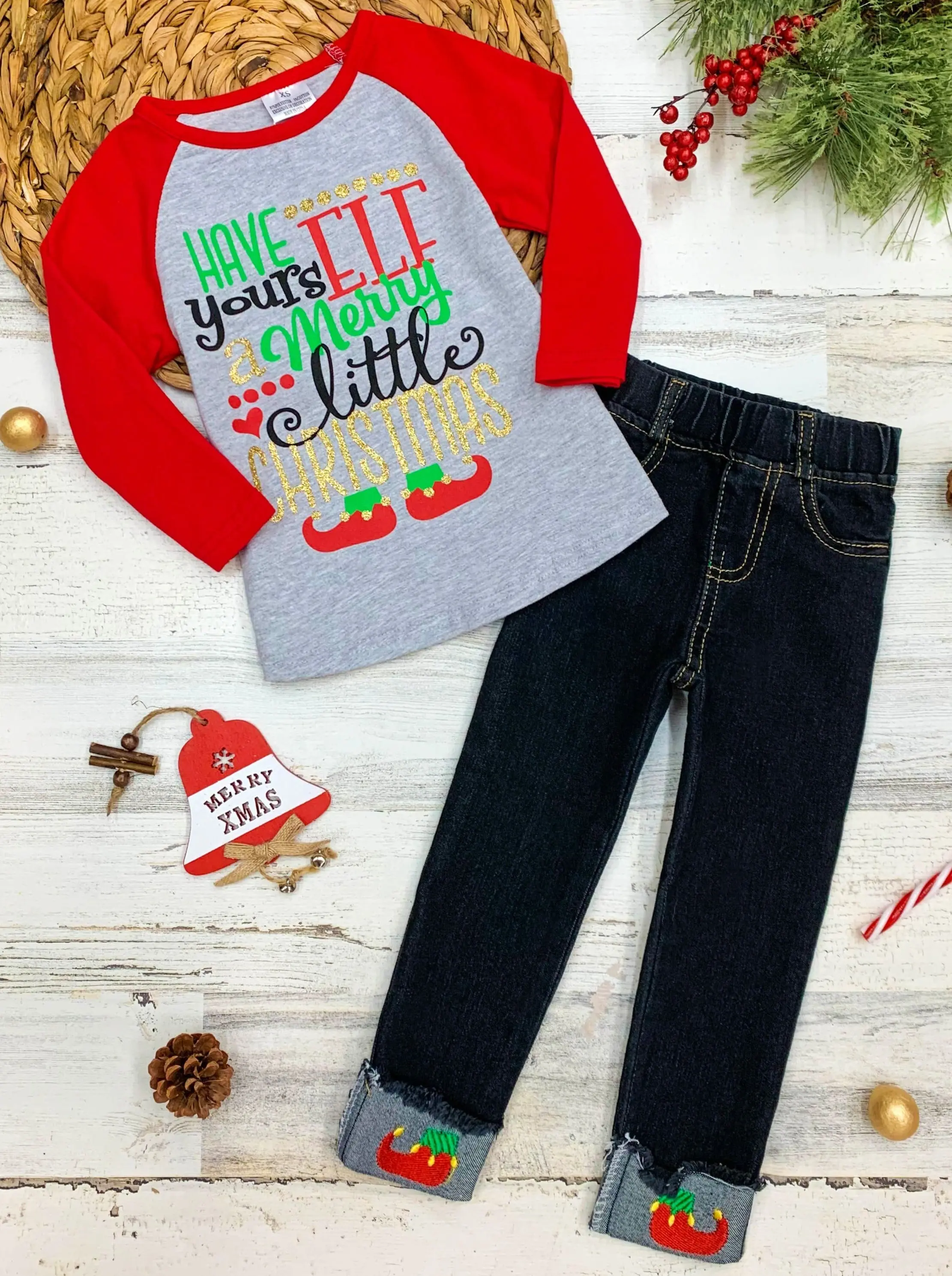 Have YoursELF A Merry Little Christmas Cuffed Jeans Set - Image 3