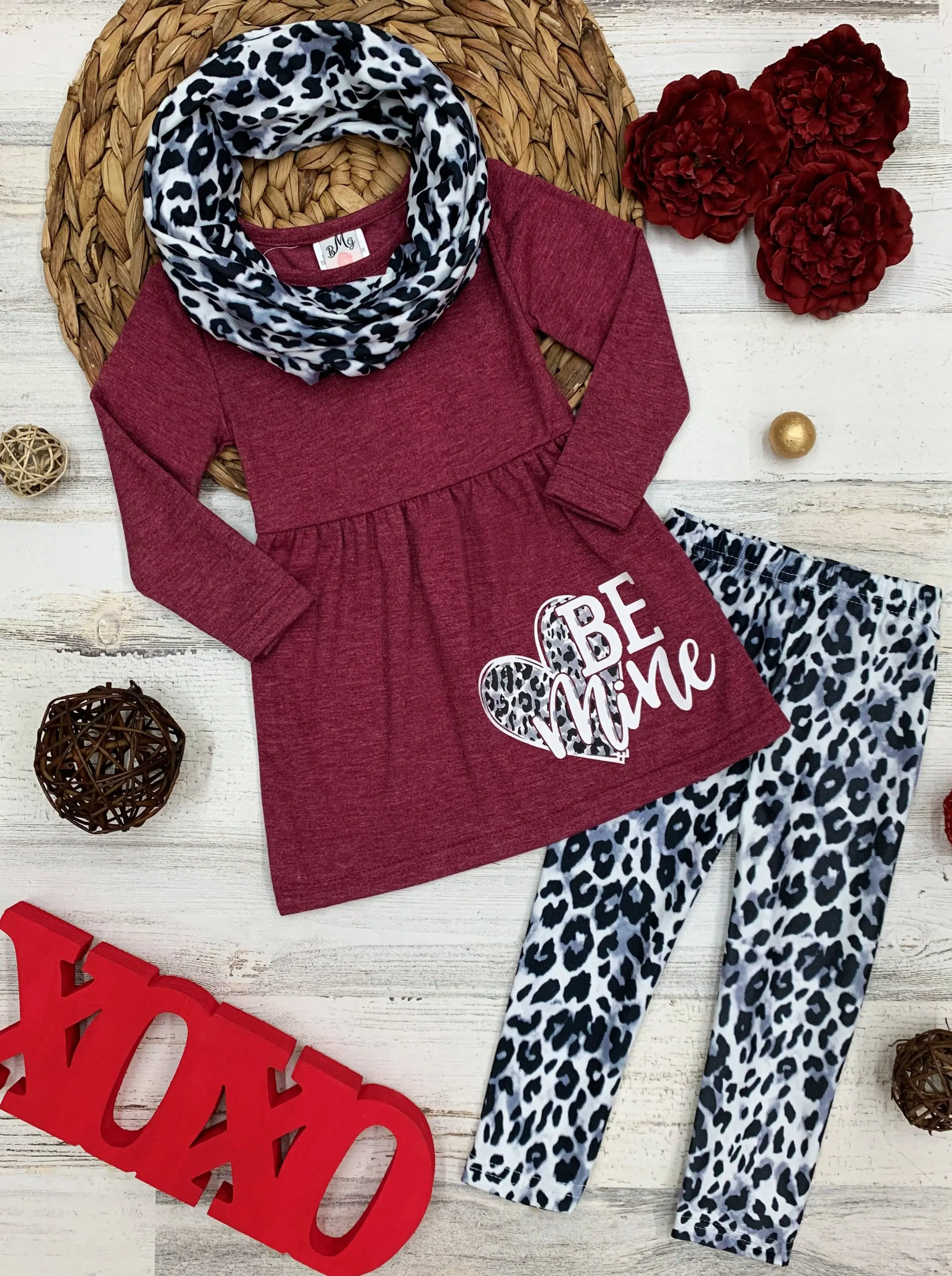 Be Mine Leopard Tunic, Scarf and Legging Set - Image 3