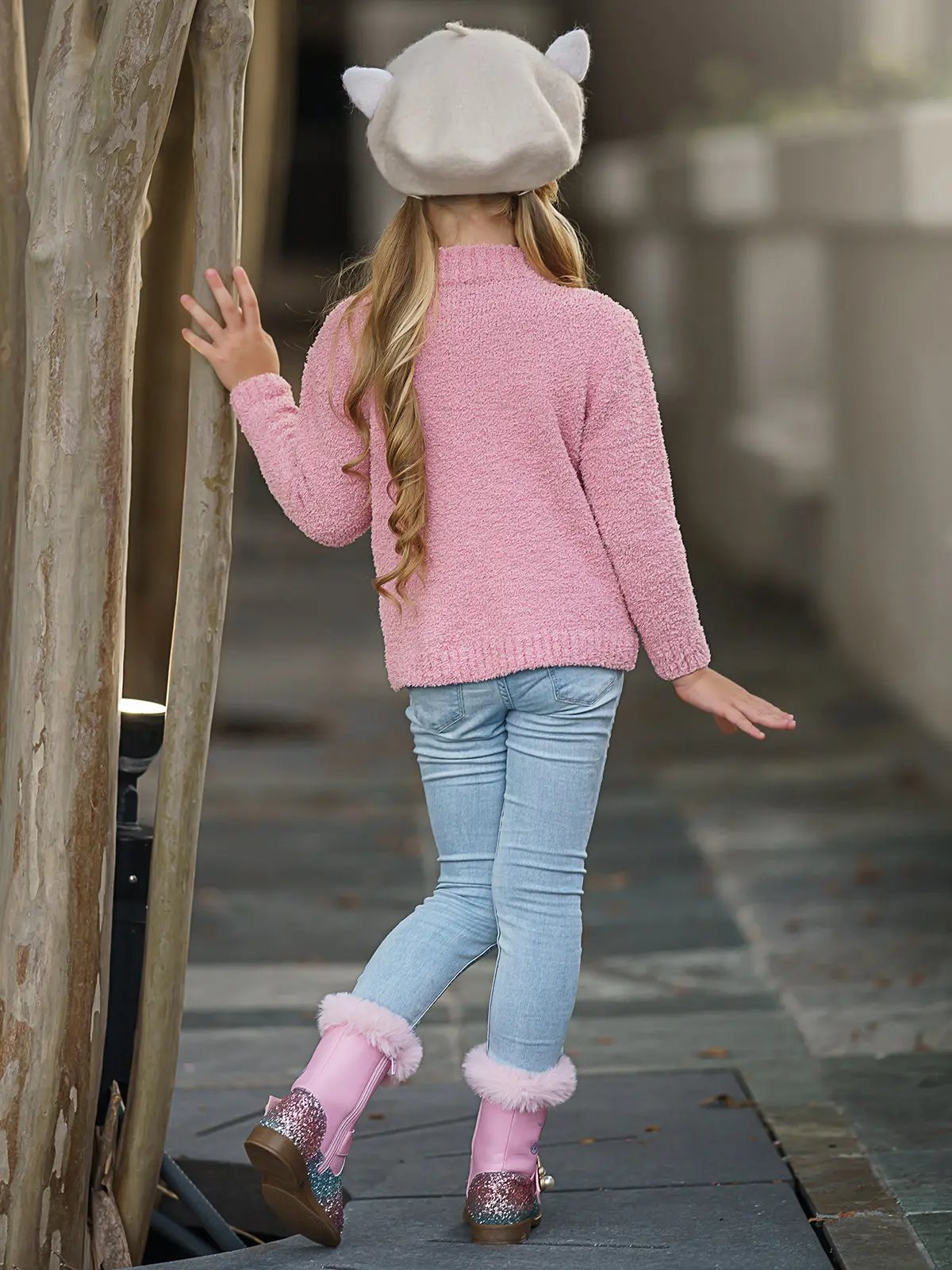 Keep Her Heart Close Pink Fuzzy Sweater - Image 5