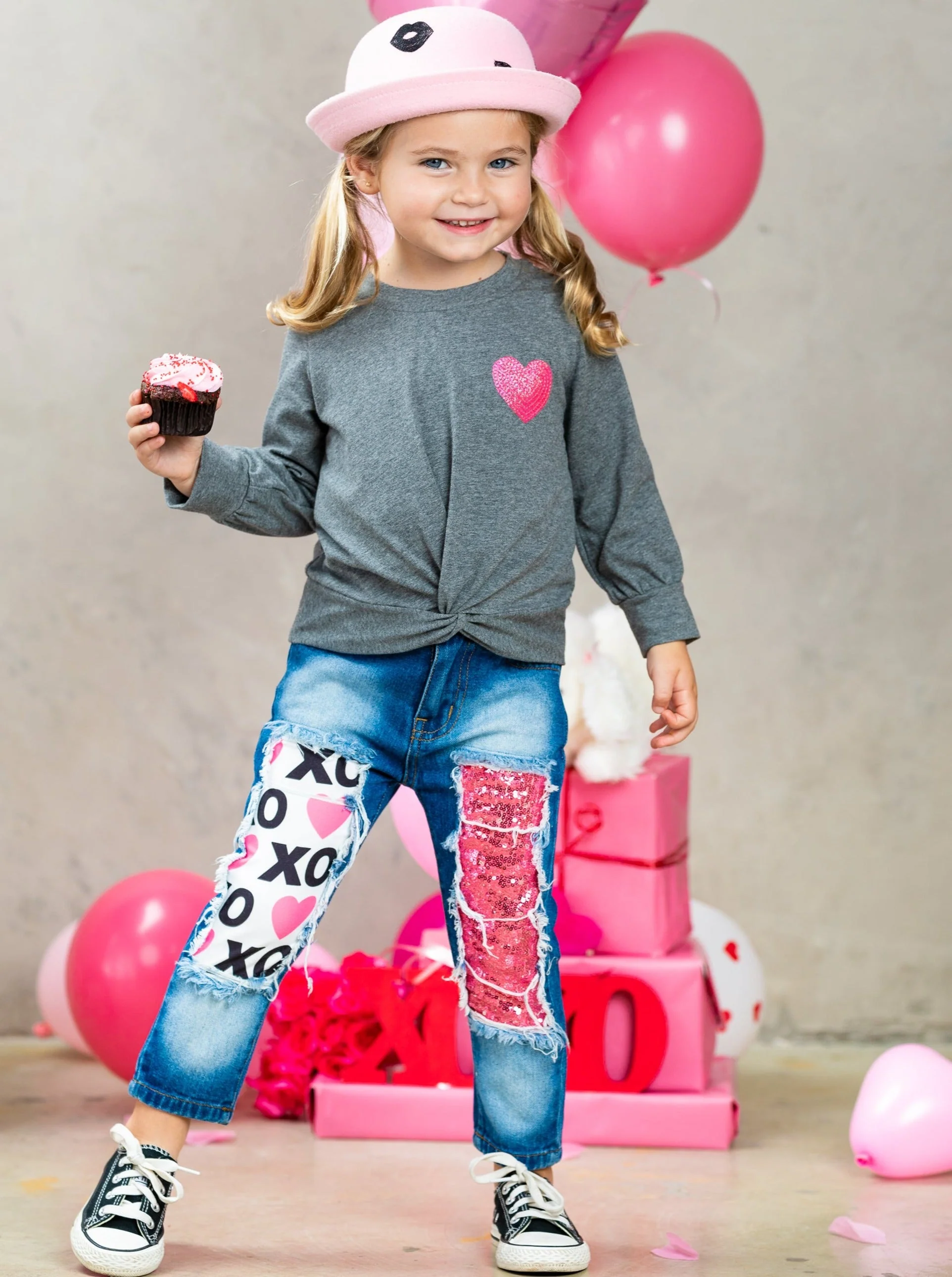 Dazzle My Heart Patched Jeans Set - Image 2