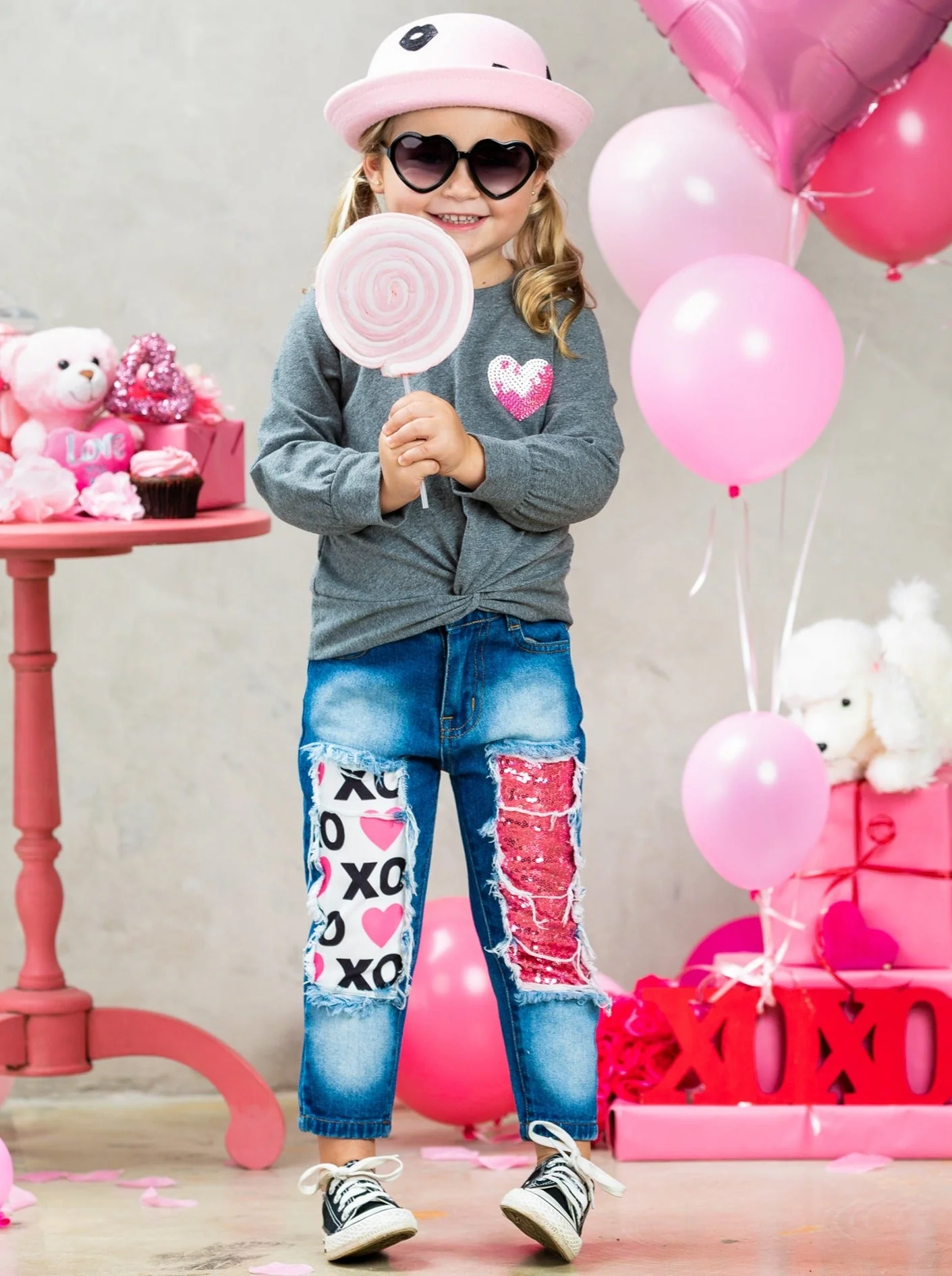 Dazzle My Heart Patched Jeans Set - Image 3