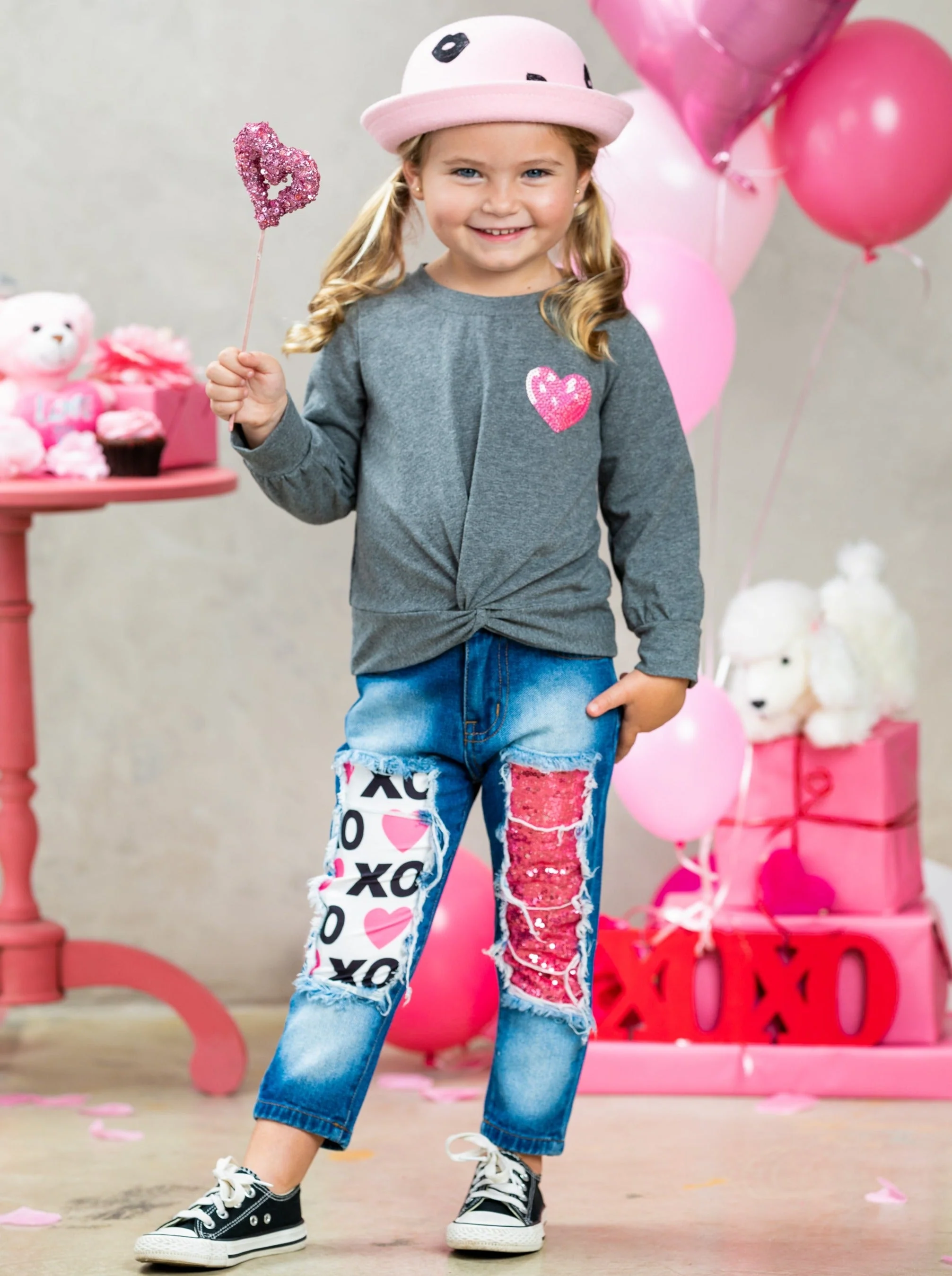 Dazzle My Heart Patched Jeans Set - Image 7