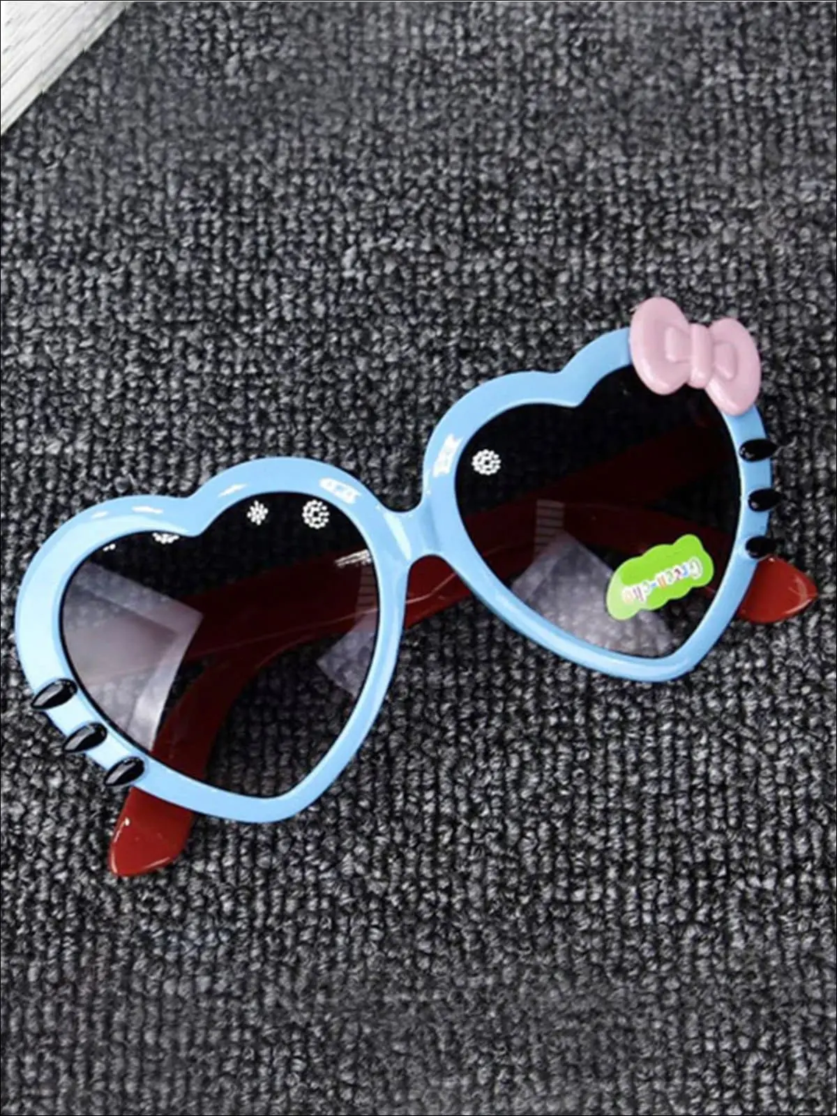 Girls Heart Shaped Sunglasses With Bow - Image 4