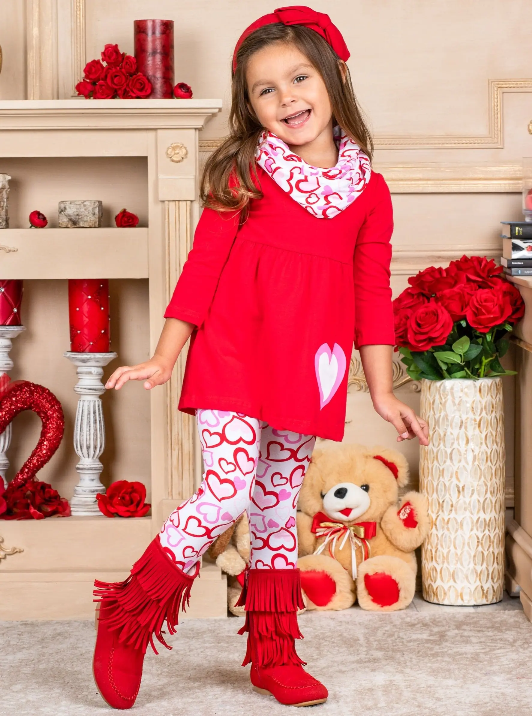 My Hearts With You Tunic, Scarf and Legging Set - Image 2