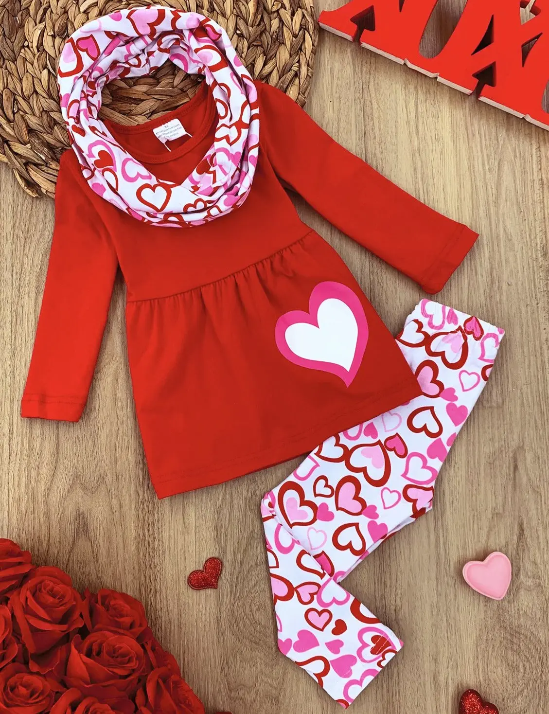 My Hearts With You Tunic, Scarf and Legging Set - Image 3
