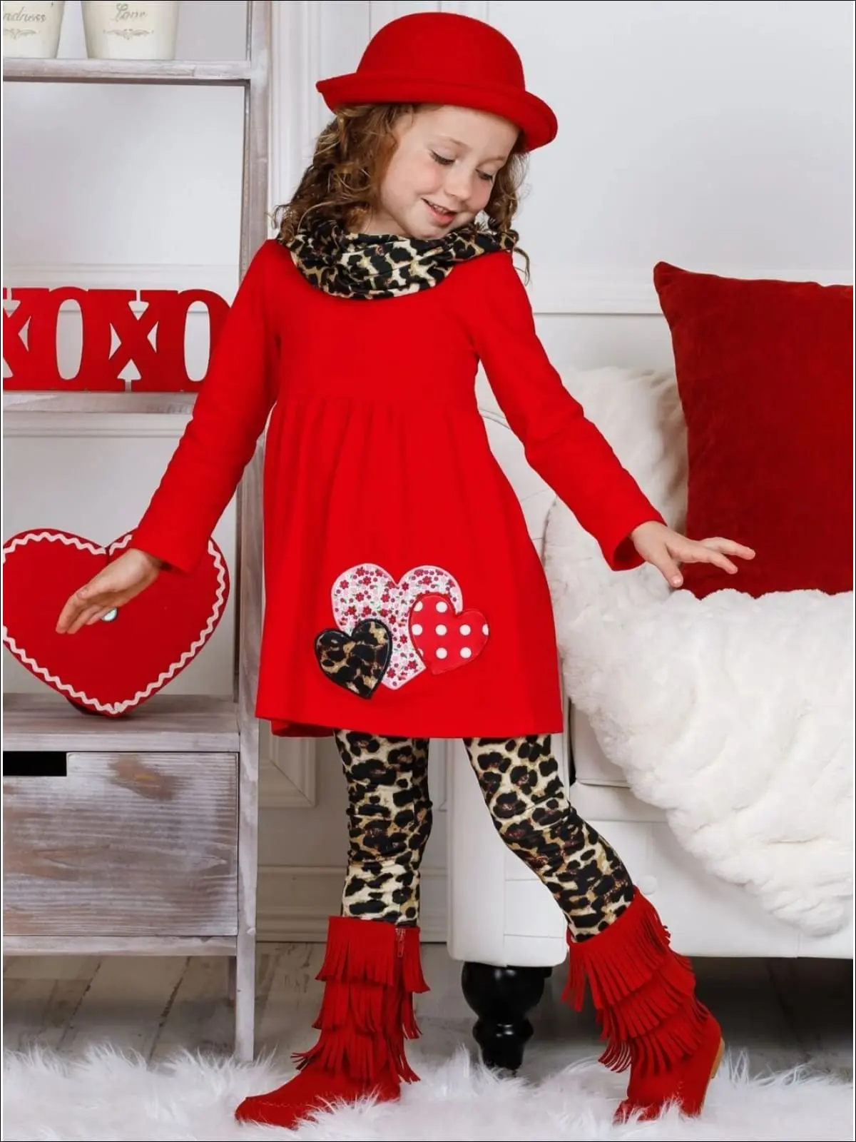 Love Fiercely Tunic, Scarf and Legging Set - Image 3