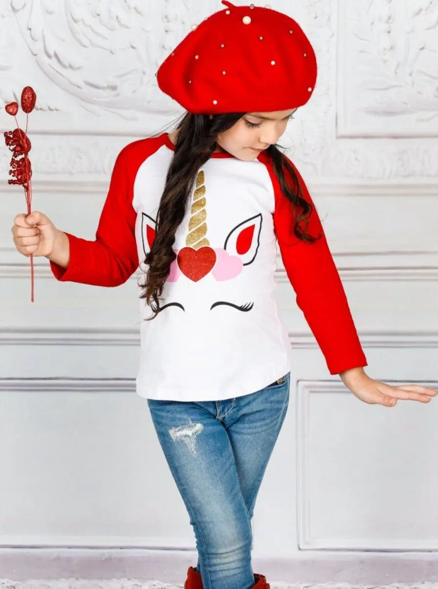 Unicorn Of Love Raglan Top - Image 2